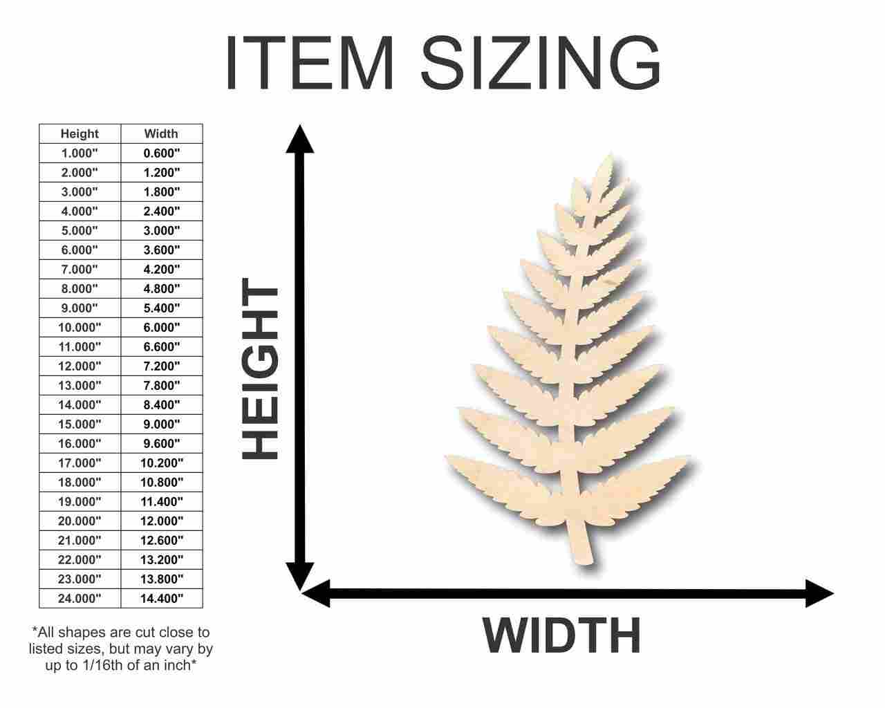 Unfinished Wood Fern Shape - Plants - Craft - up to 46" DIY - Image 2