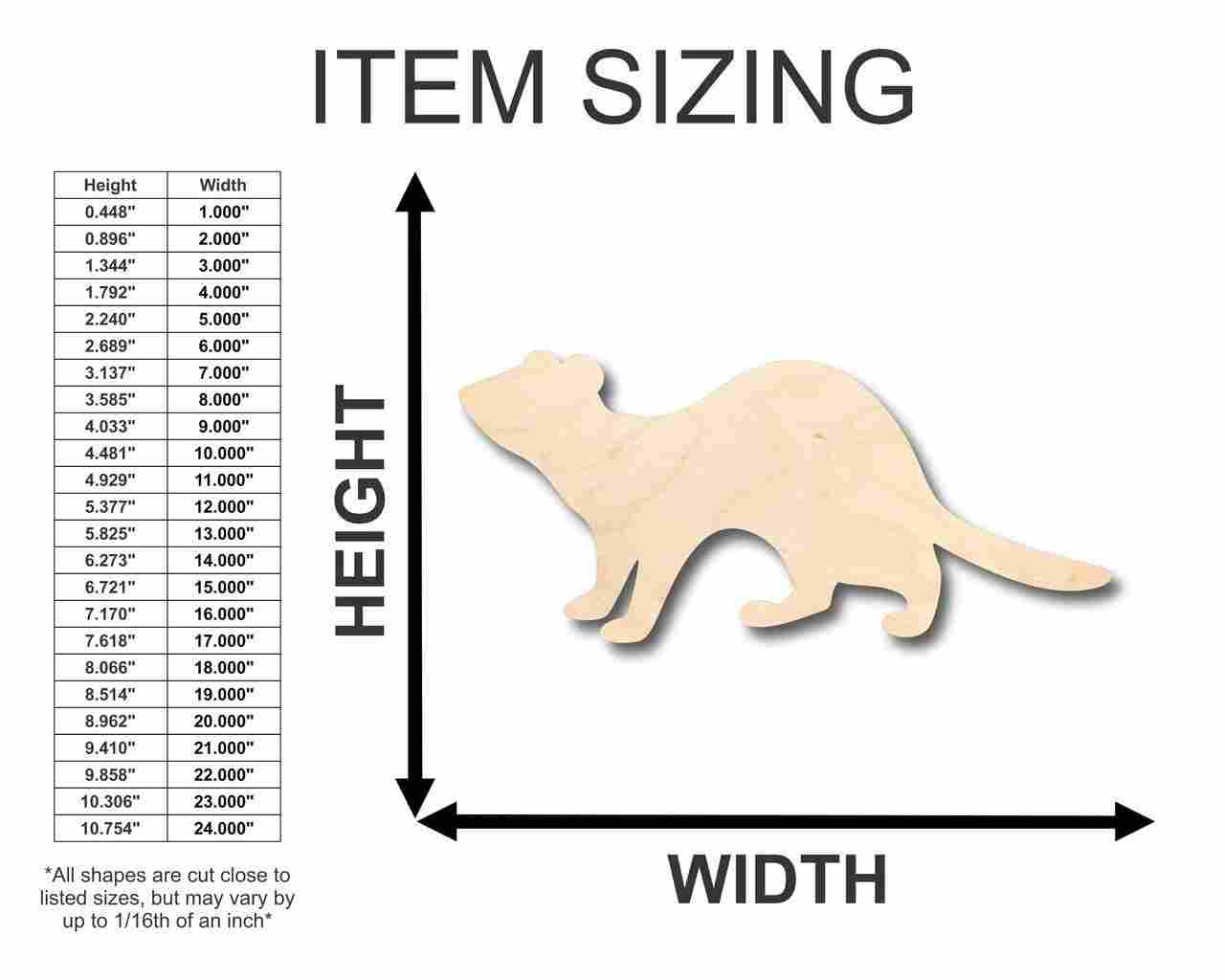 Unfinished Wood Ferret Shape - Animal - Craft - up to 46" DIY - Image 2