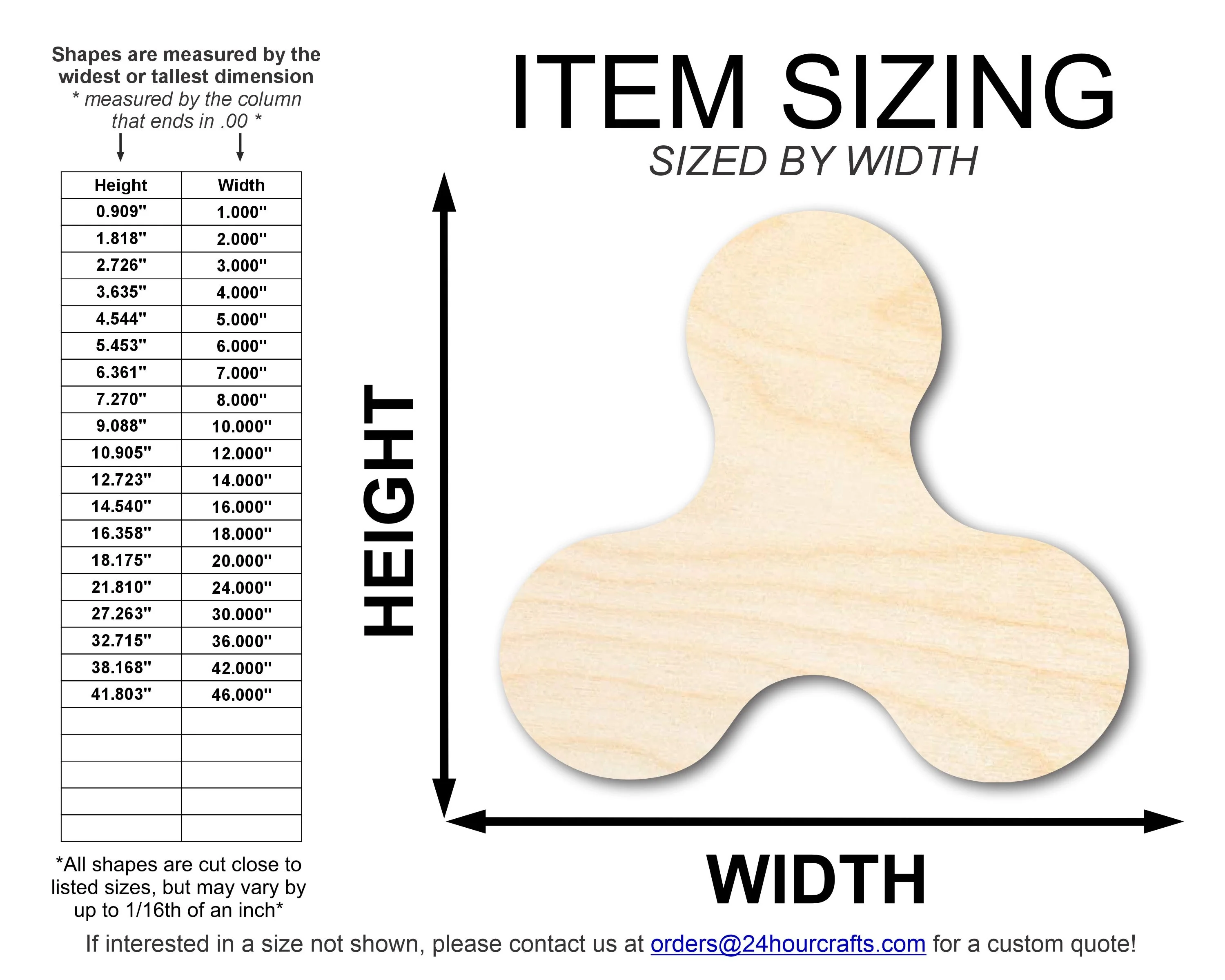 Unfinished Wood Fidget Spinner Shape | DIY Craft Cutout | up to 46" DIY - Image 2