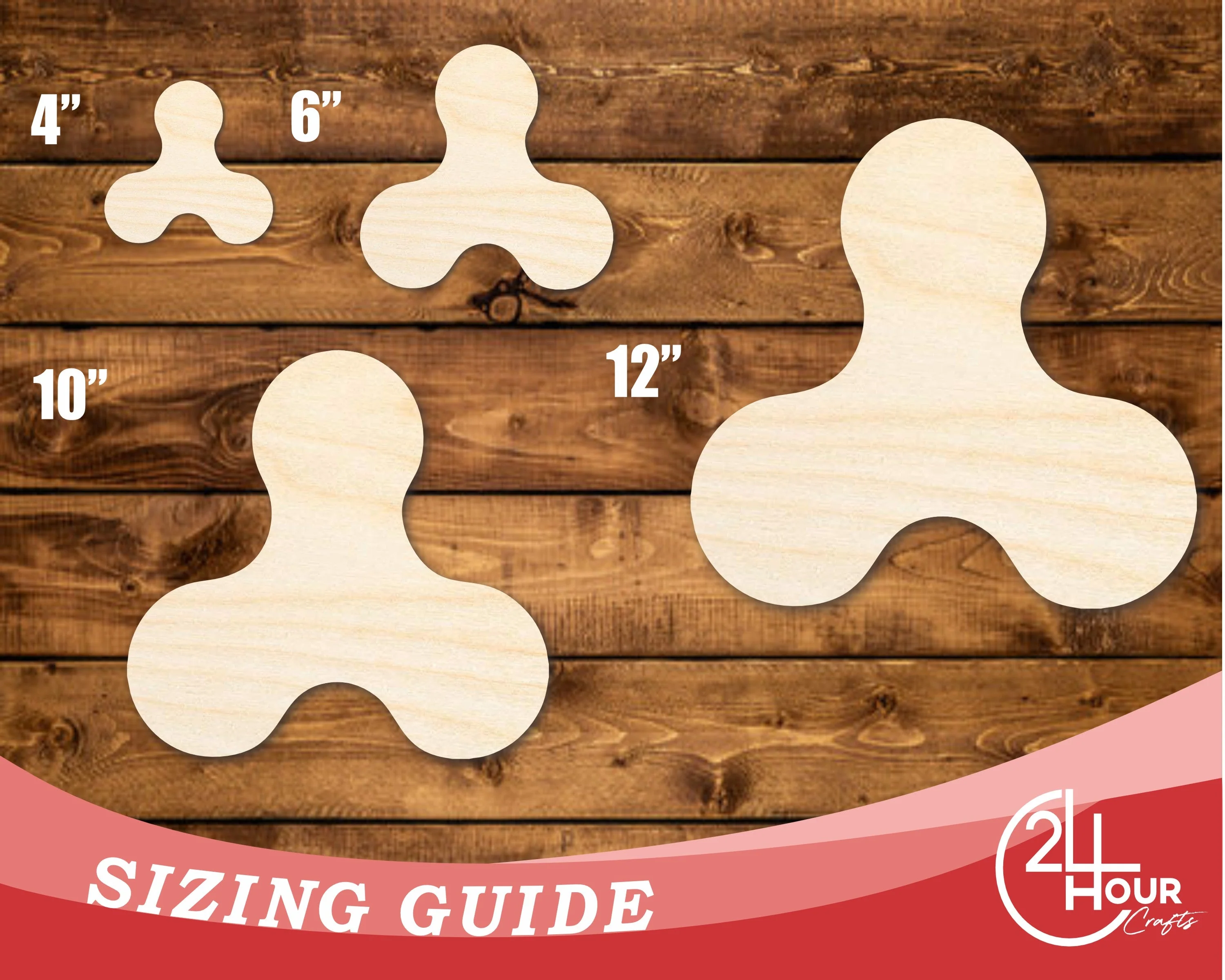 Unfinished Wood Fidget Spinner Shape | DIY Craft Cutout | up to 46" DIY - Image 3