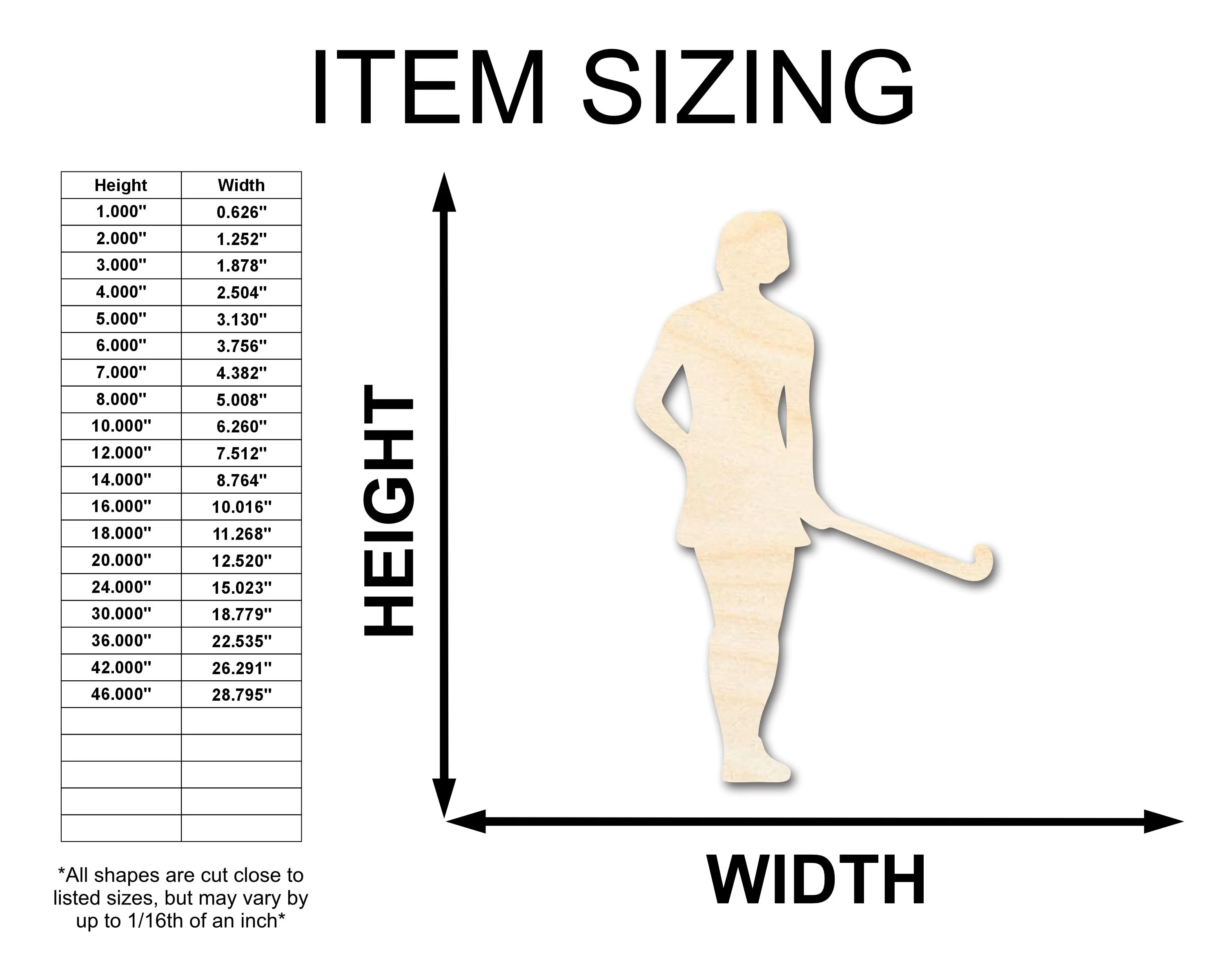 Unfinished Wood Field Hockey Player Silhouette | DIY Sports Craft Cutout | up to 46" DIY - Image 2