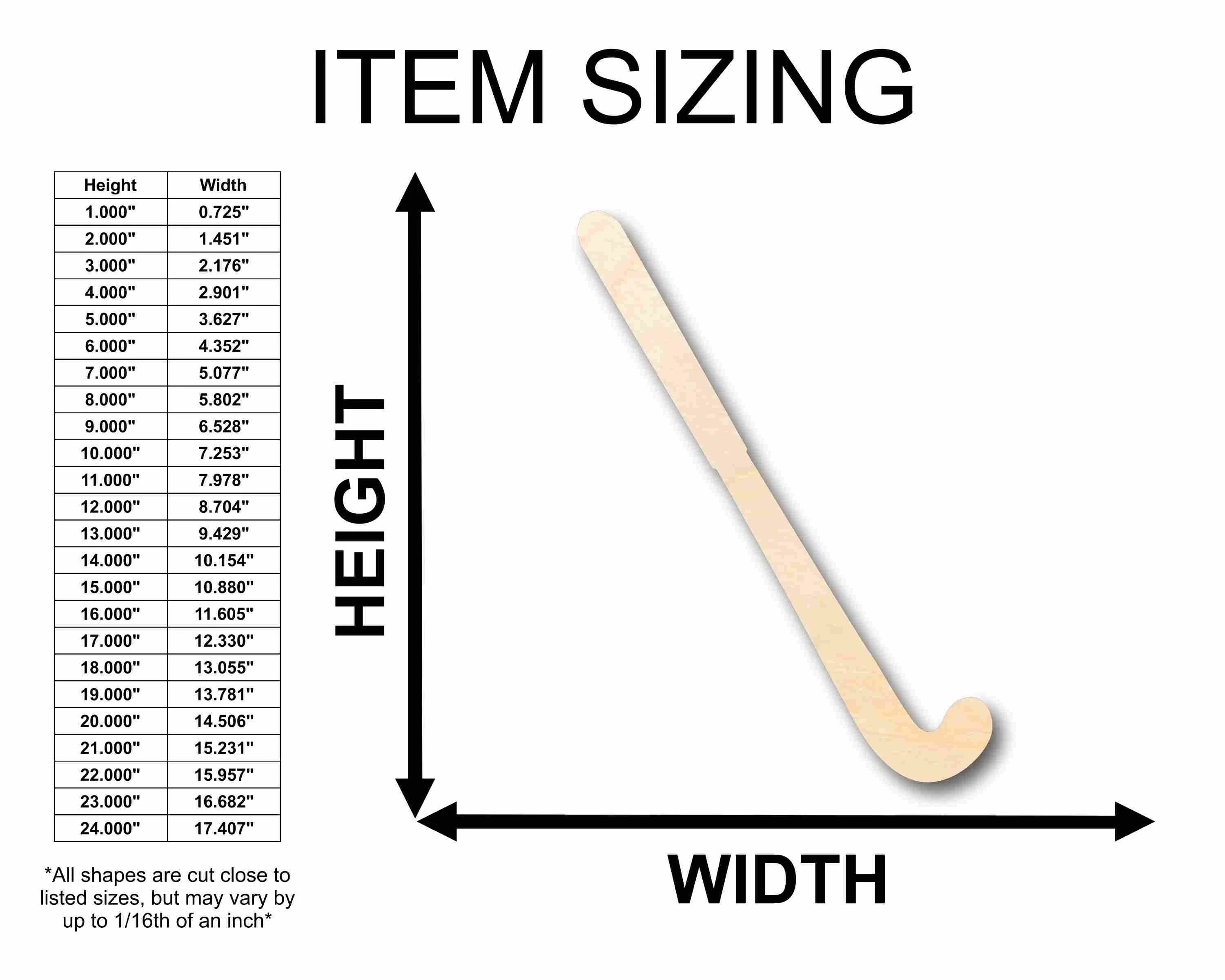 Unfinished Wood Field Hockey Stick Silhouette - Craft- up to 46" DIY - Image 2