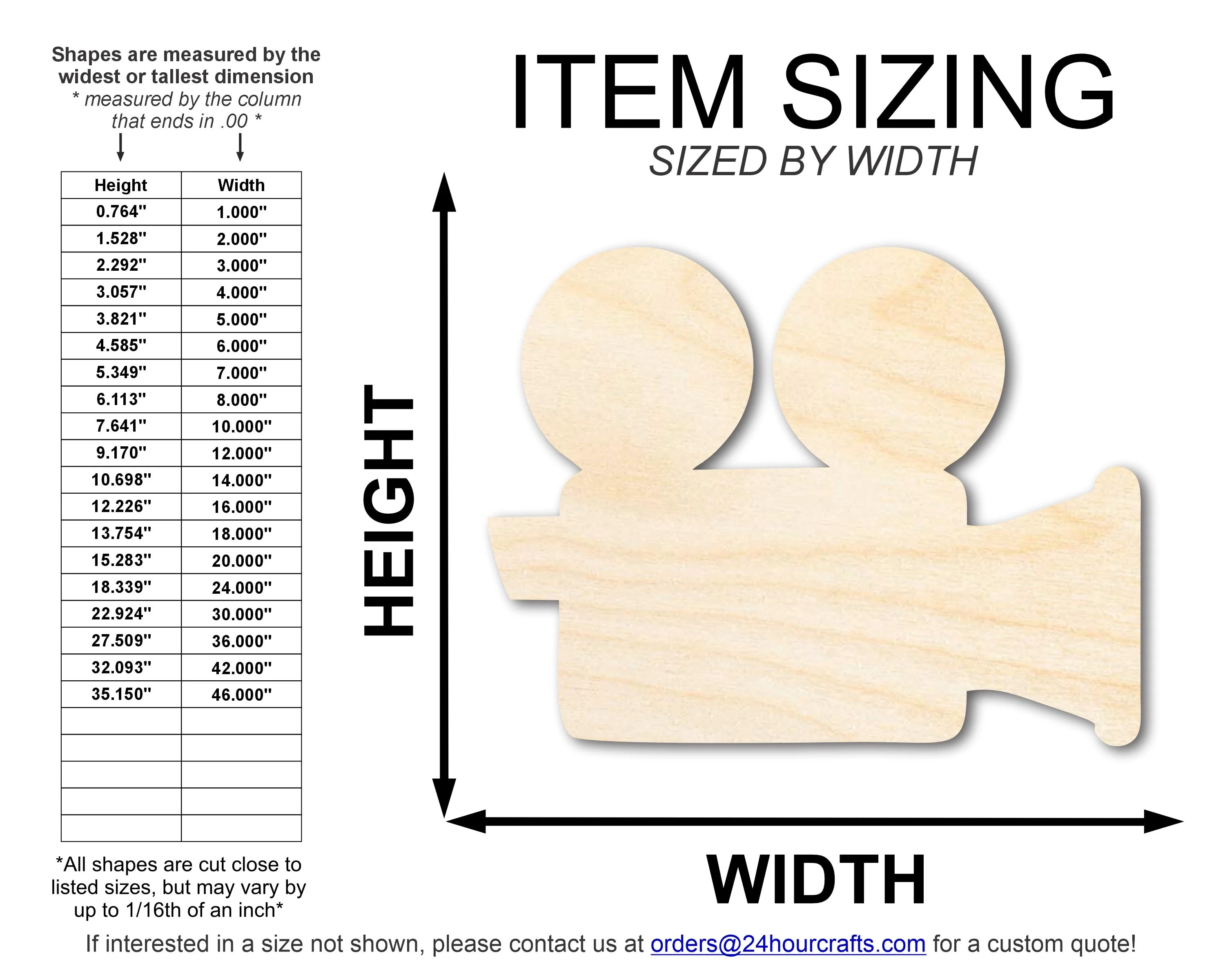 Unfinished Wood Film Camera Shape | DIY Craft Cutout | up to 46" DIY - Image 2