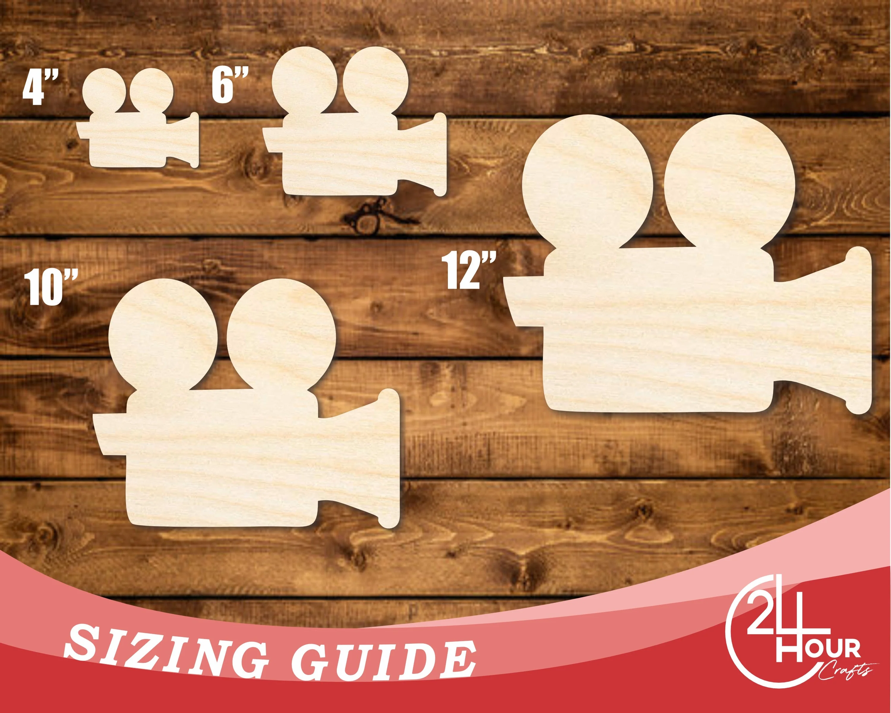 Unfinished Wood Film Camera Shape | DIY Craft Cutout | up to 46" DIY - Image 3
