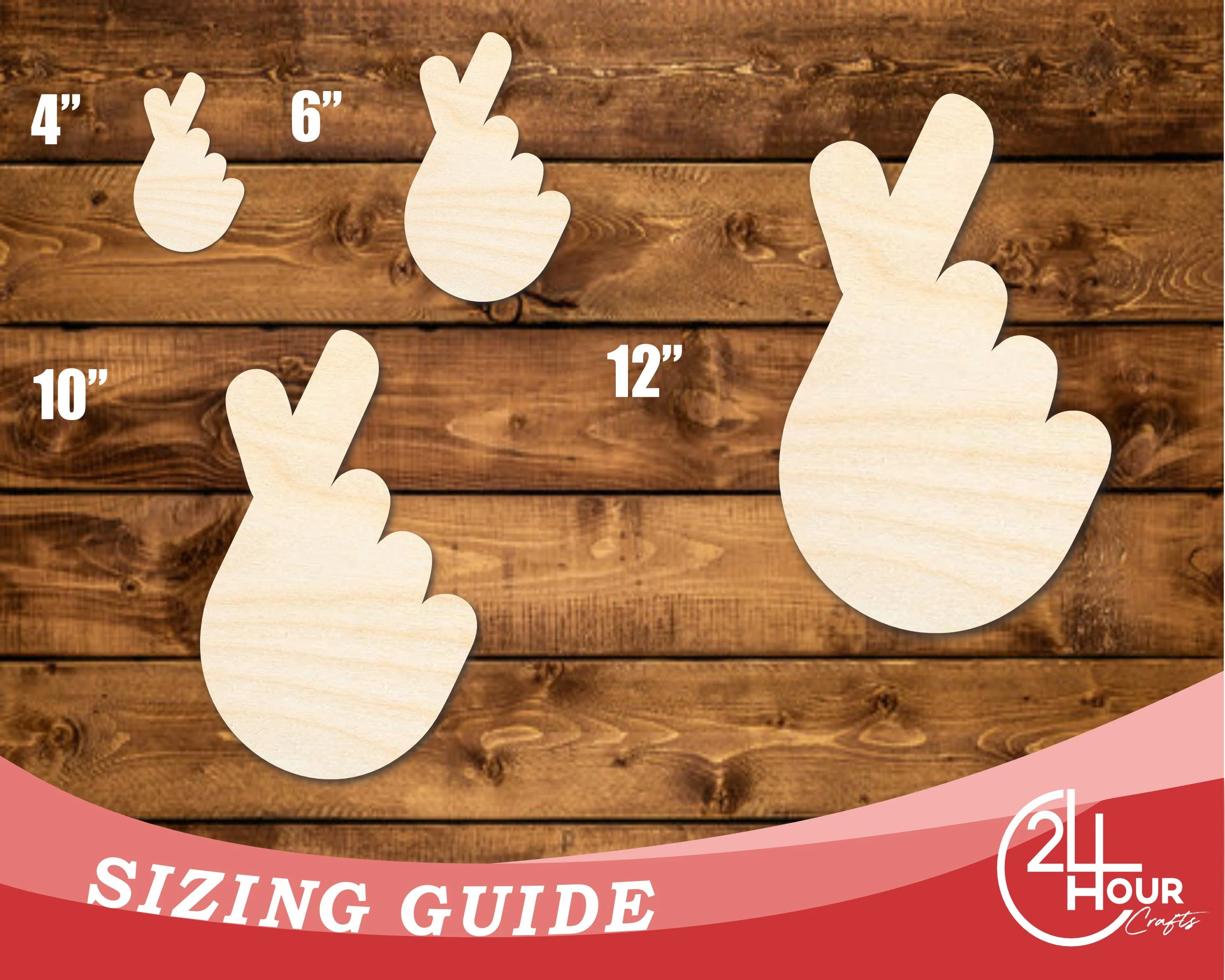 Unfinished Wood Finger Heart Shape | DIY Craft Cutout | up to 46" DIY - Image 3