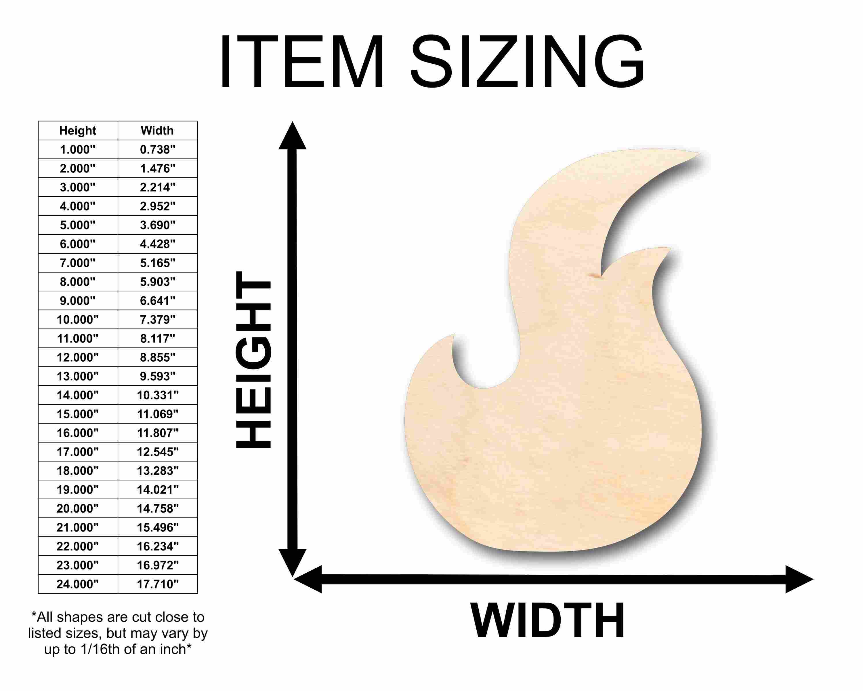 Unfinished Wood Fire Element Silhouette - Craft- up to 46" DIY - Image 2