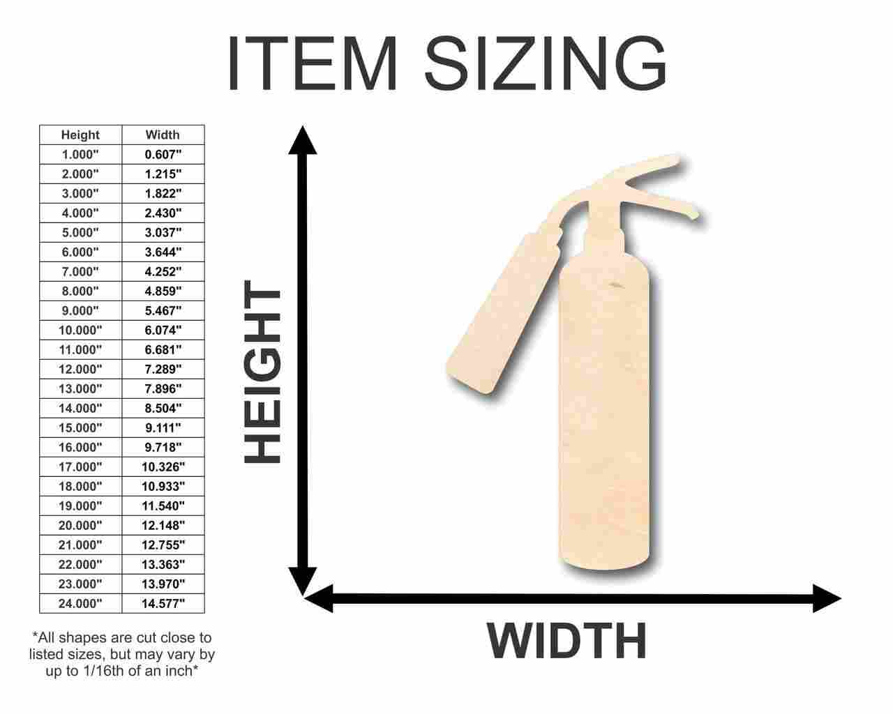Unfinished Wood Fire Extinguisher Shape -Firefighter - Craft - up to 46" DIY - Image 2