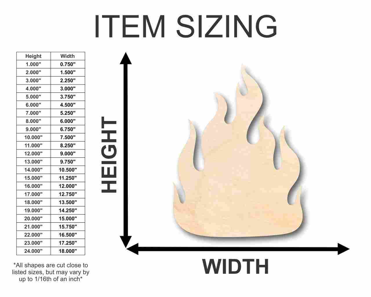 Unfinished Wood Fire Shape - Firefighter - Craft - up to 46" DIY - Image 2