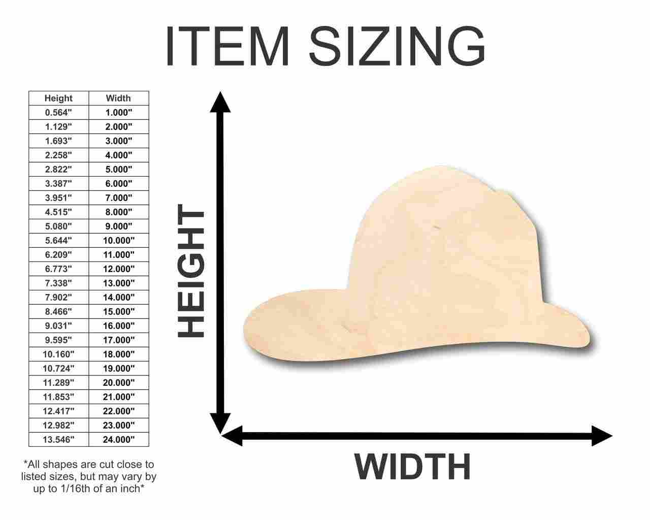 Unfinished Wood Fireman's Hat Shape - Firefighter - Craft - up to 46" DIY - Image 2