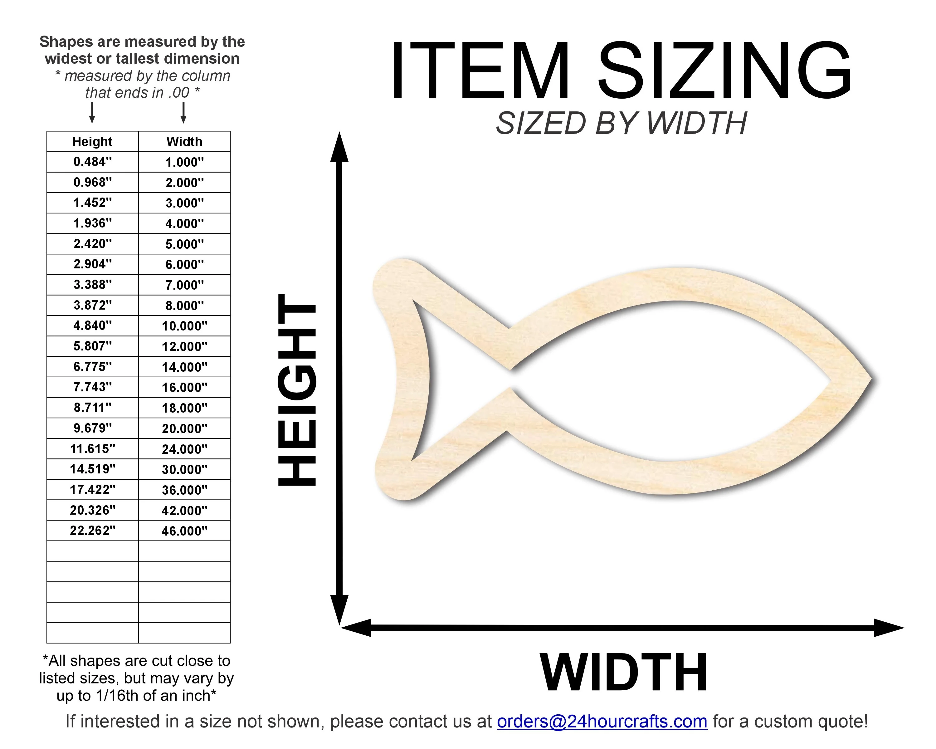 Unfinished Wood Fish Outline Shape | DIY Craft Cutout | up to 46" DIY - Image 2