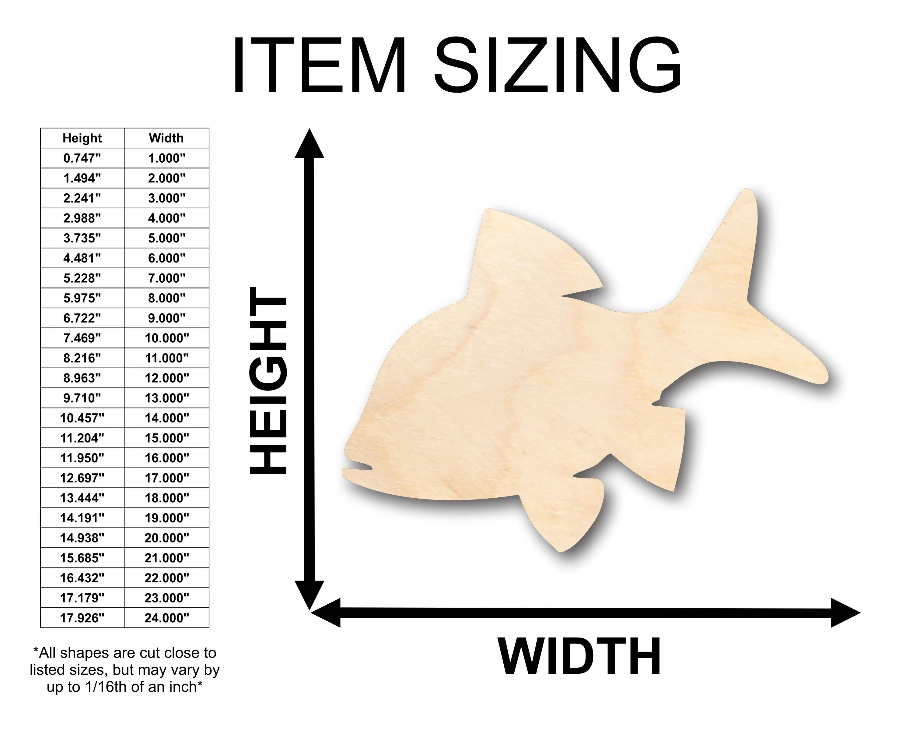 Unfinished Wood Fish Shape - Craft - up to 46" DIY - Image 2