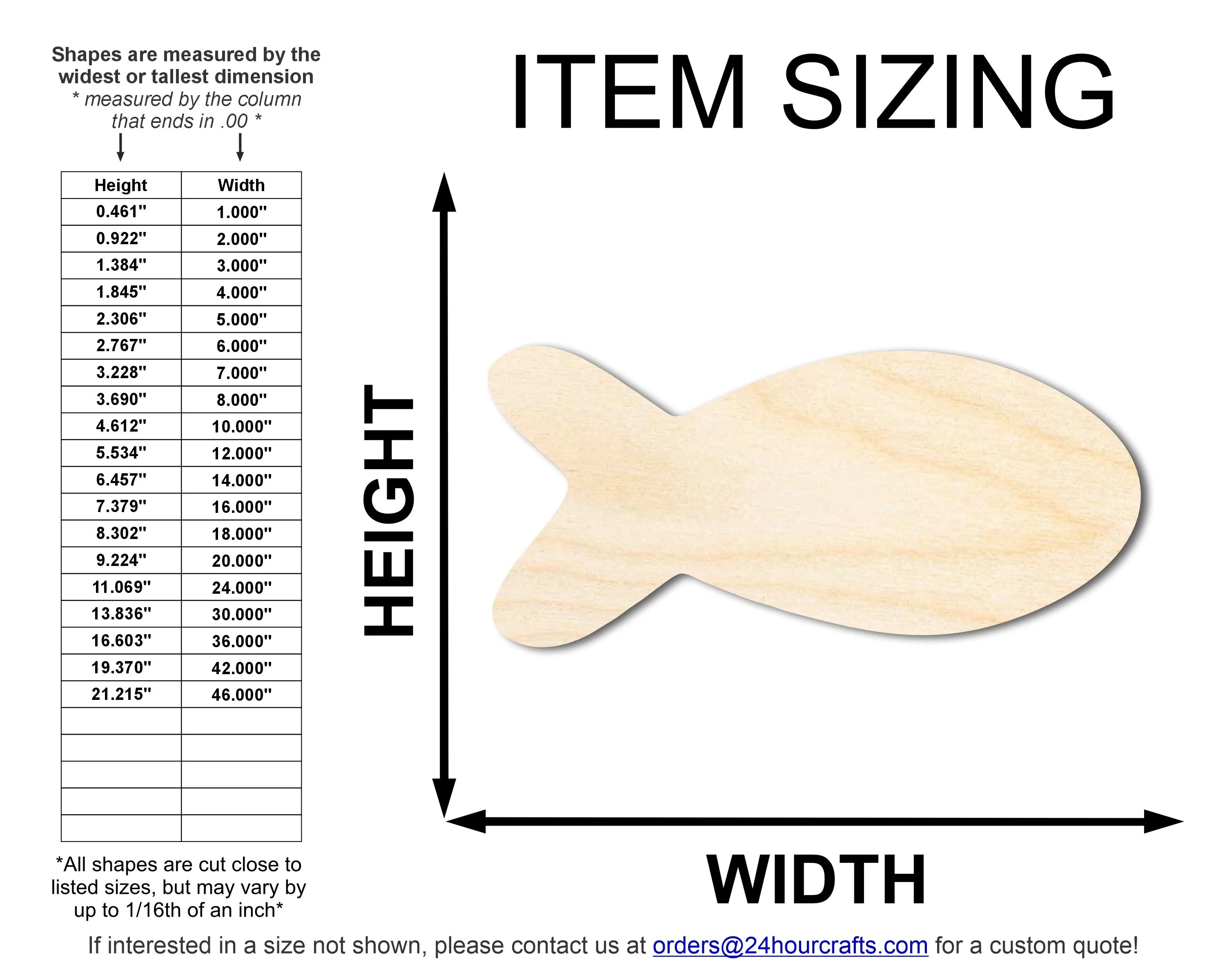 Unfinished Wood Fish Shape | JGrondz | DIY Craft Cutout | up to 46" DIY - Image 2