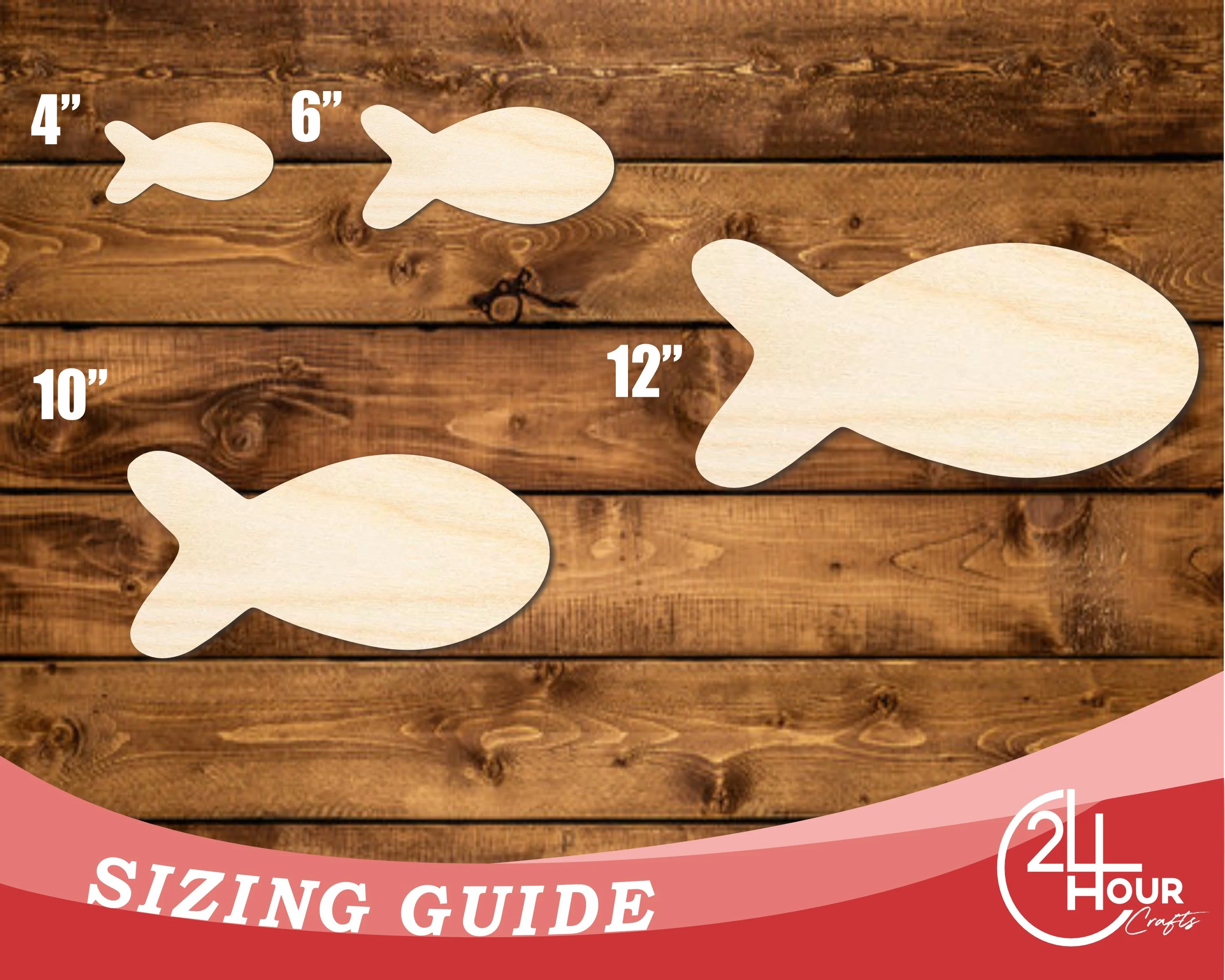 Unfinished Wood Fish Shape | JGrondz | DIY Craft Cutout | up to 46" DIY - Image 3
