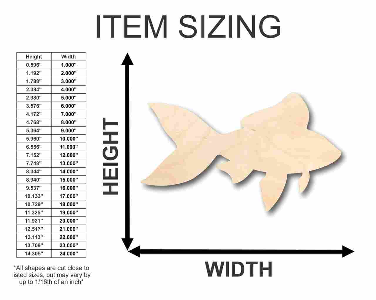 Unfinished Wood Fish Shape - Ocean - Animals - Craft - up to 46" DIY - Image 2