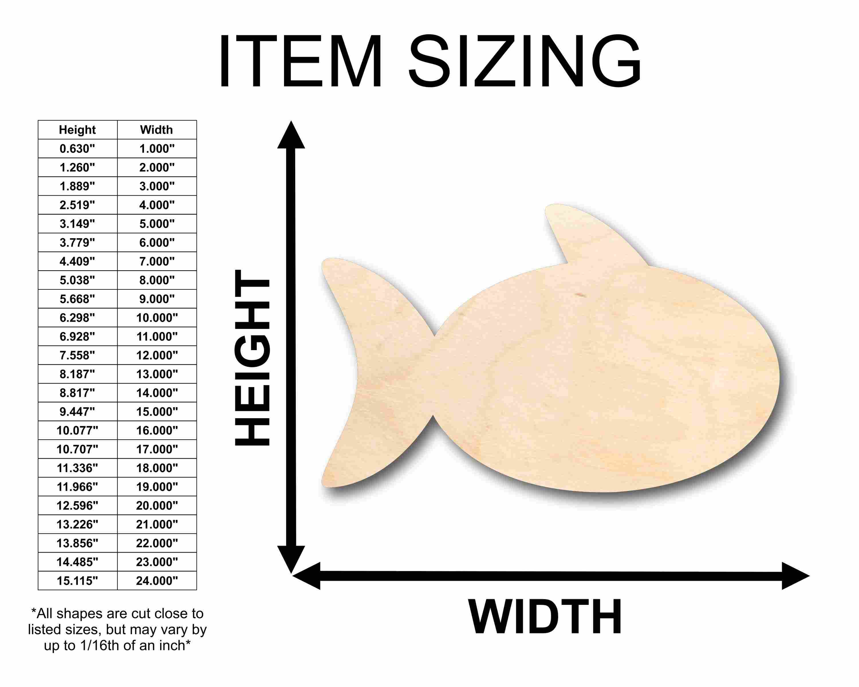 Unfinished Wood Fish Shape Silhouette - Craft- up to 46" DIY - Image 2