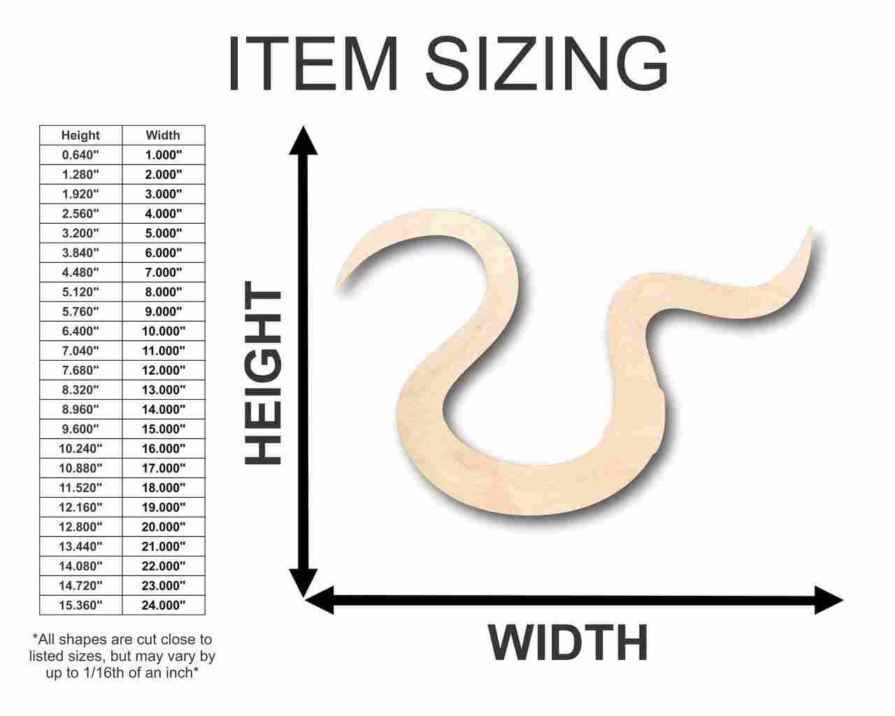 Unfinished Wood Fishing Worm Shape - Craft - up to 46" DIY - Image 2