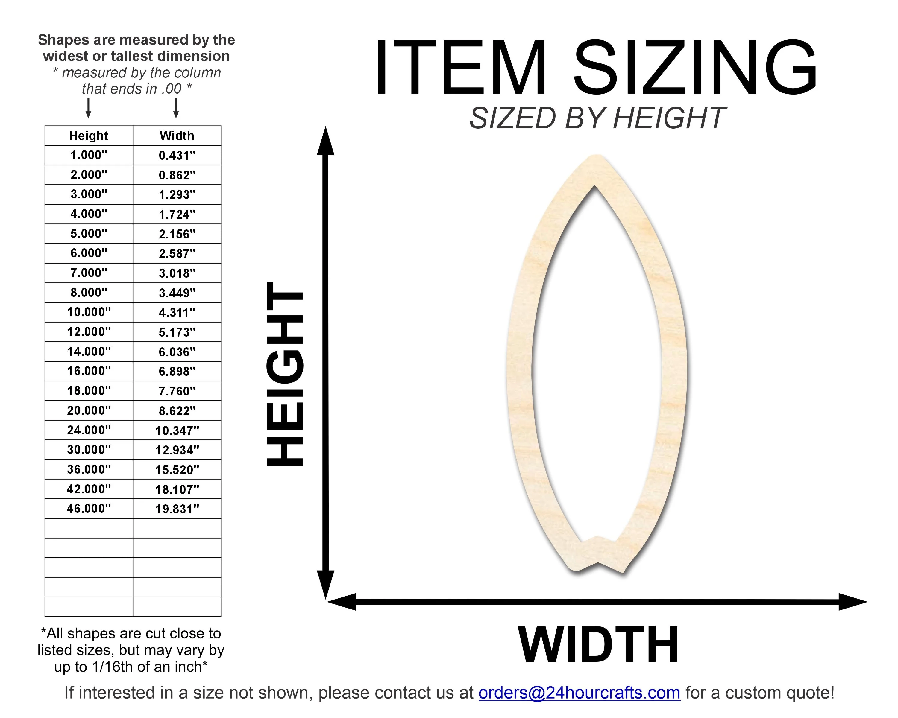 Unfinished Wood Fishtail Surfboard Outline Shape | DIY Craft Cutout | up to 46" DIY - Image 2