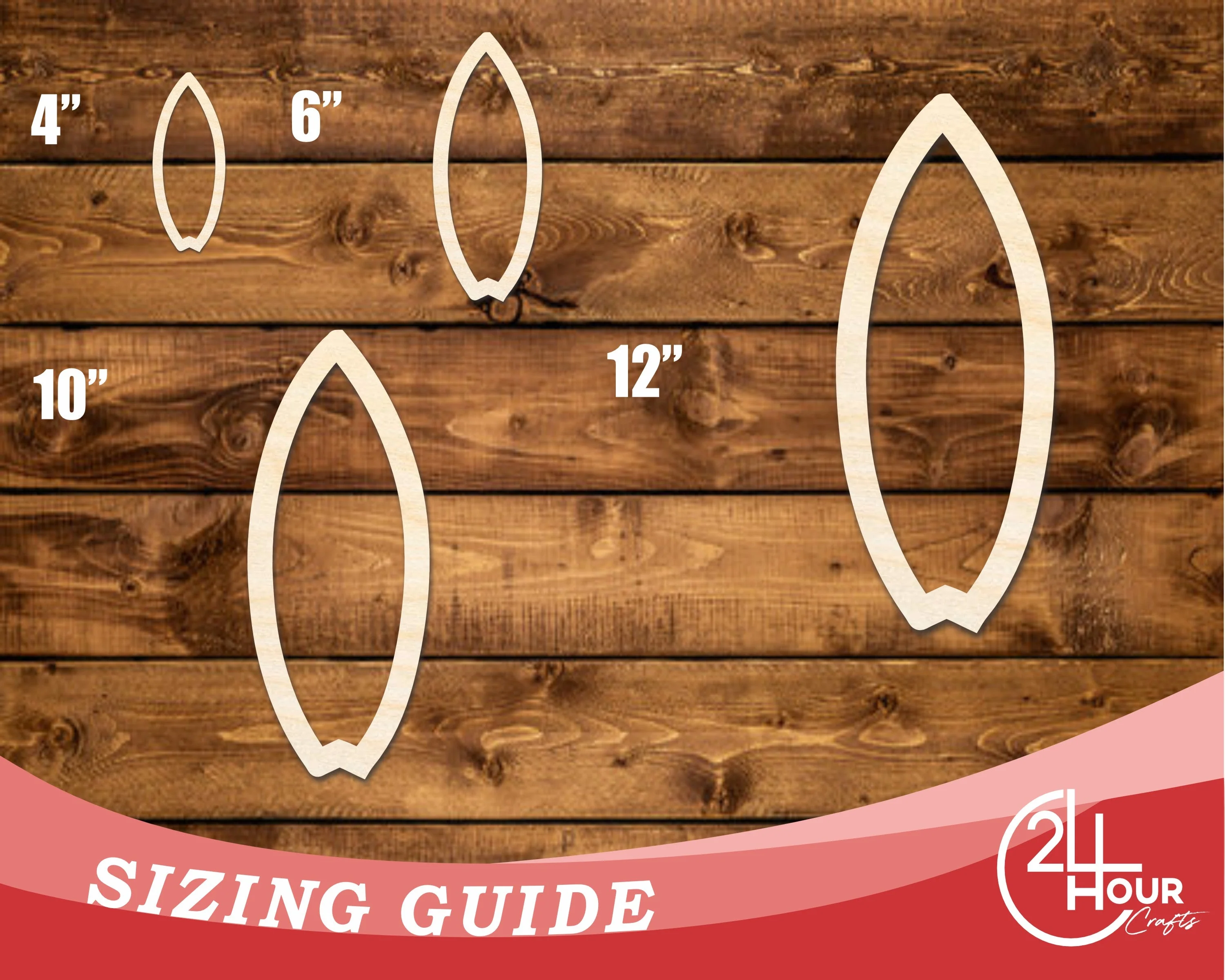 Unfinished Wood Fishtail Surfboard Outline Shape | DIY Craft Cutout | up to 46" DIY - Image 3