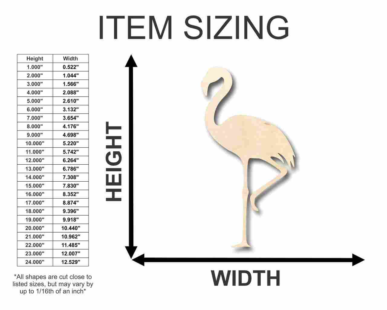Unfinished Wood Flamingo Shape - Animal - Bird - Wildlife - Craft - up to 46" DIY - Image 2