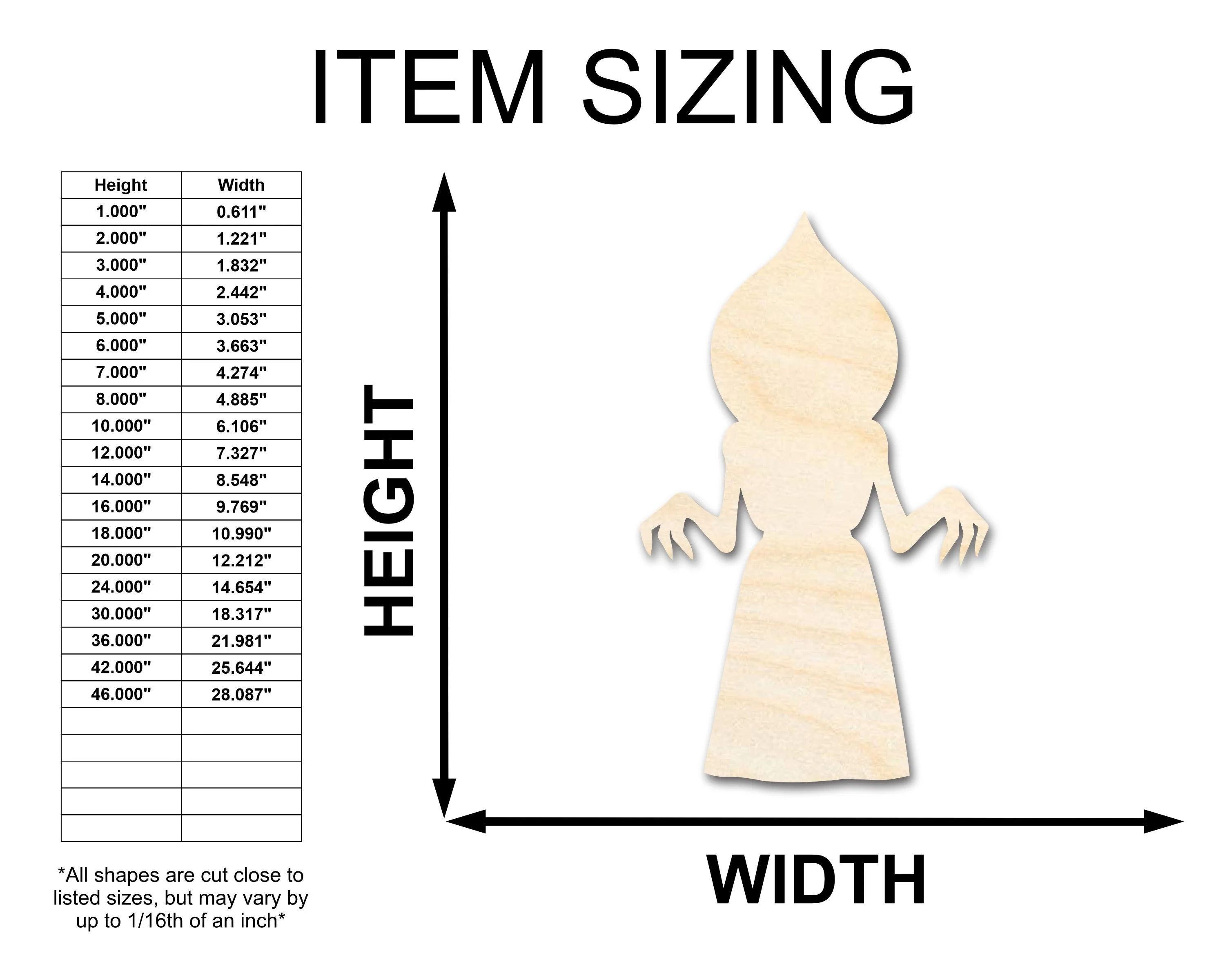Unfinished Wood Flatwoods Monster Shape - Craft - up to 46" - Image 2