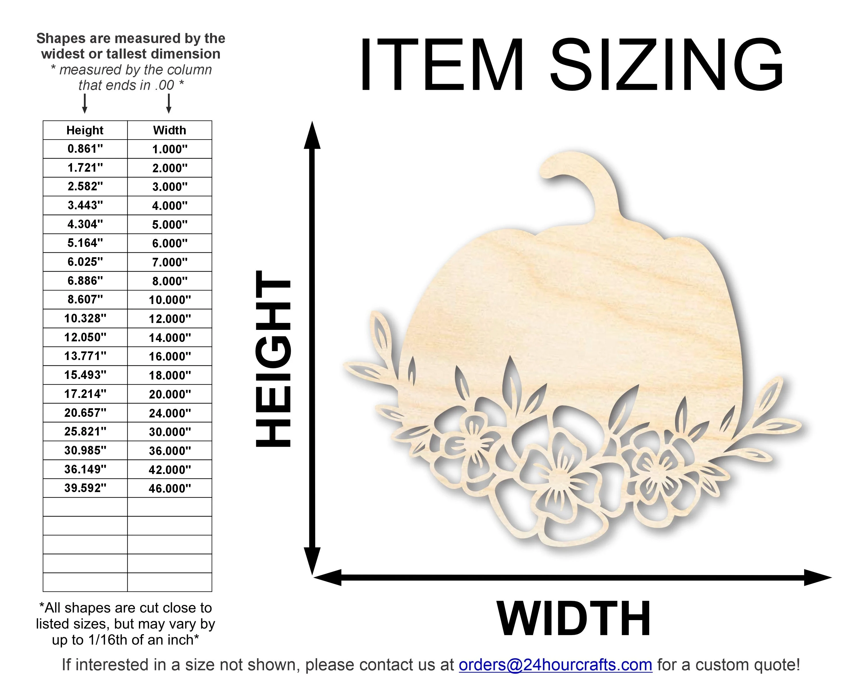 Unfinished Wood Floral Pumpkin Shape | JGrondz | DIY Craft Cutout | up to 46" DIY - Image 2