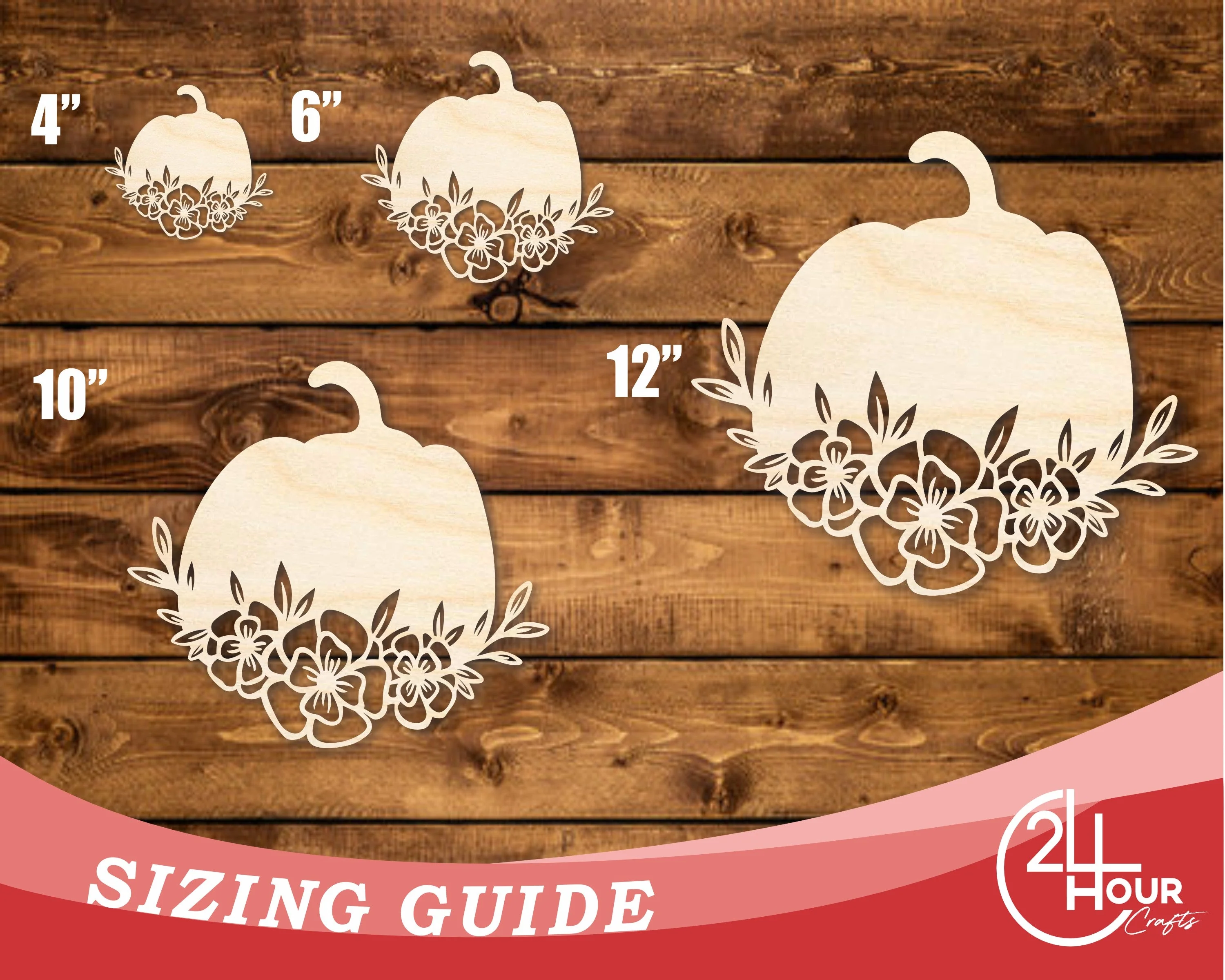 Unfinished Wood Floral Pumpkin Shape | JGrondz | DIY Craft Cutout | up to 46" DIY - Image 3