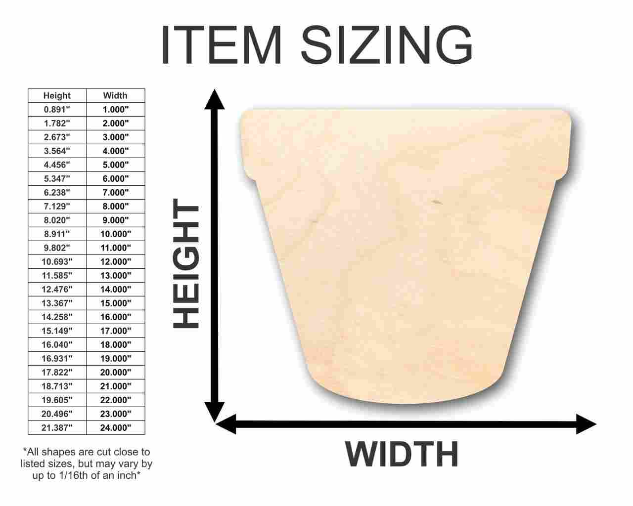 Unfinished Wood Flower Pot Shape - Flower - Craft - up to 46" DIY - Image 2