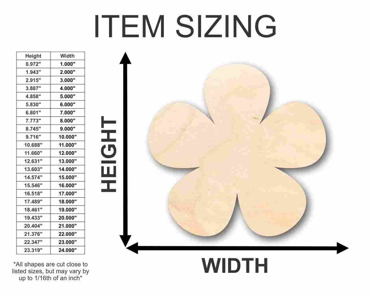 Unfinished Wood Flower Shape - Spring - Craft - up to 46" DIY - Image 2