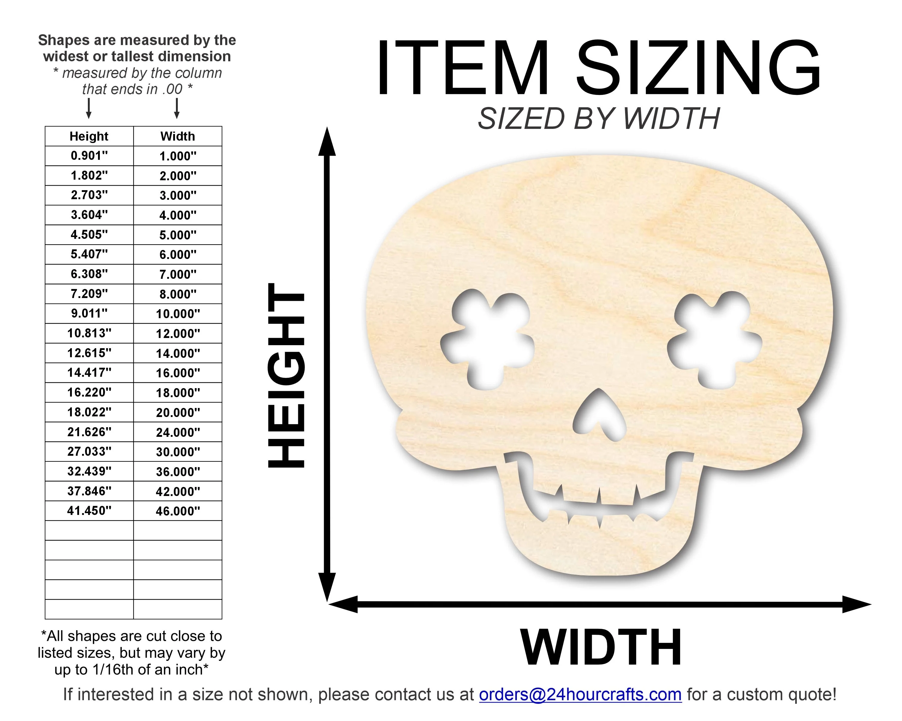 Unfinished Wood Flower Skull Shape | DIY Day of the Dead Craft Cutout | up to 46" DIY - Image 2