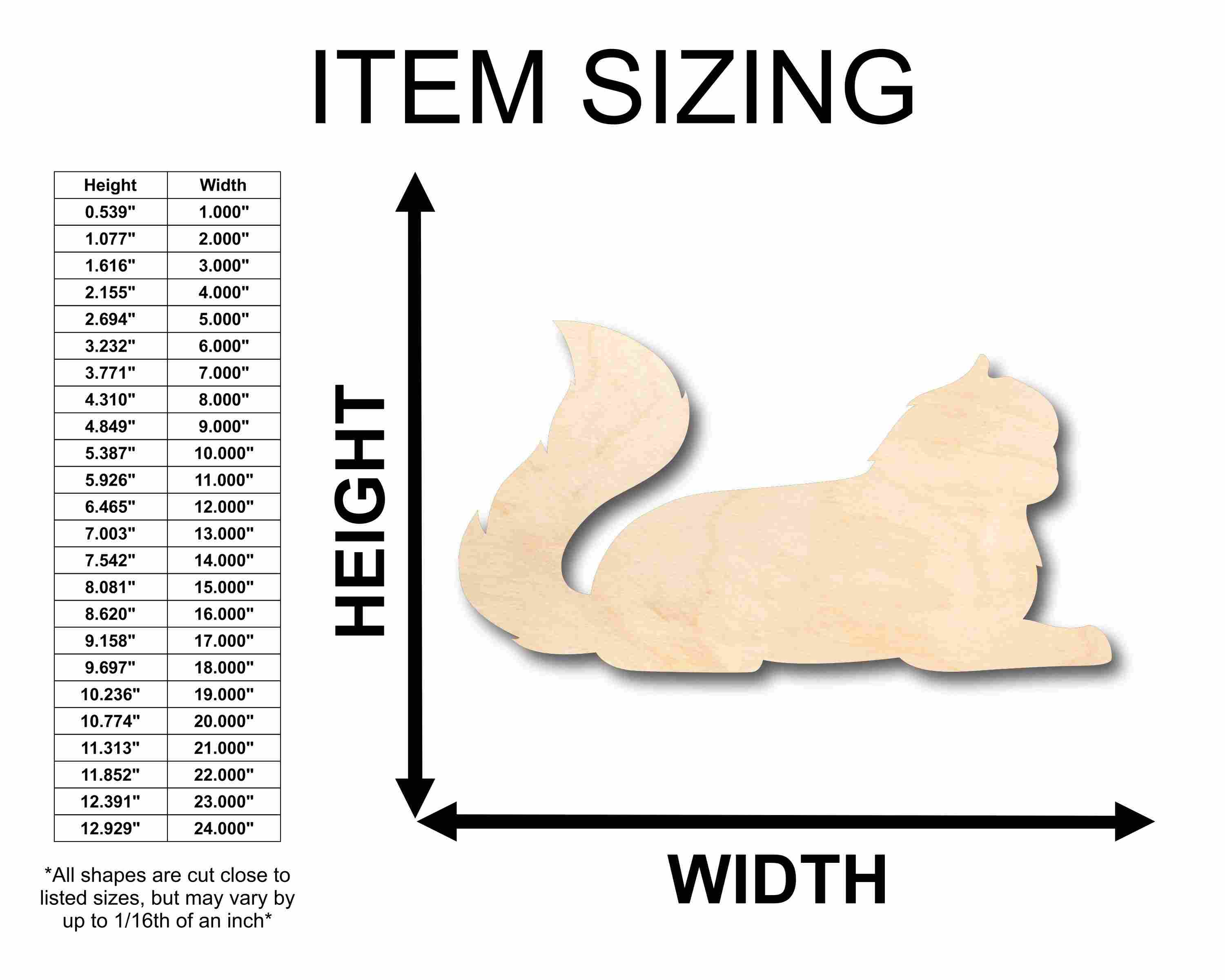 Unfinished Wood Fluffy Cat Silhouette - Craft- up to 46" DIY - Image 2