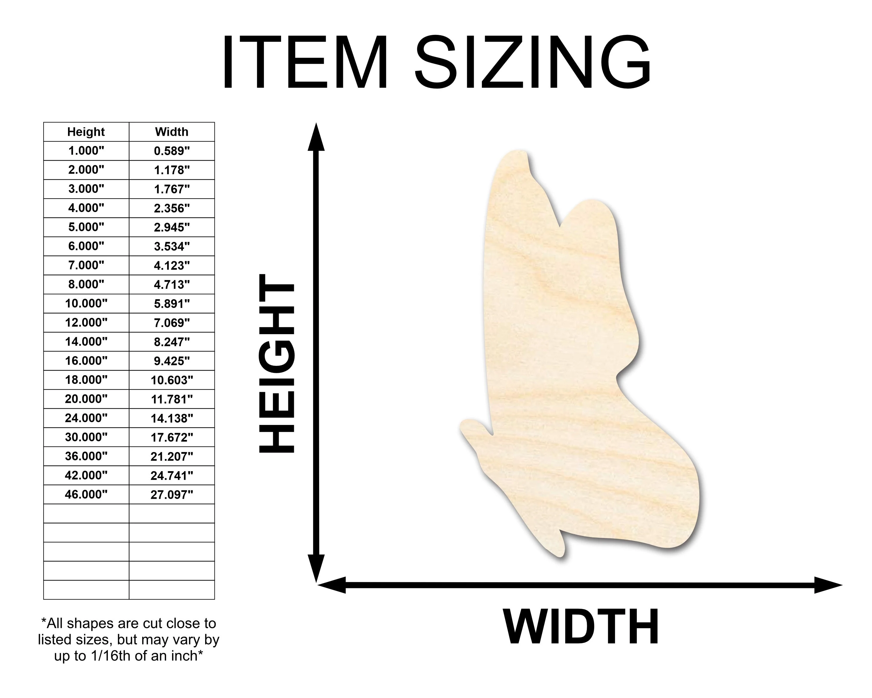 Unfinished Wood Flying Butterfly Silhouette - Animal Craft - up to 46" DIY - Image 2