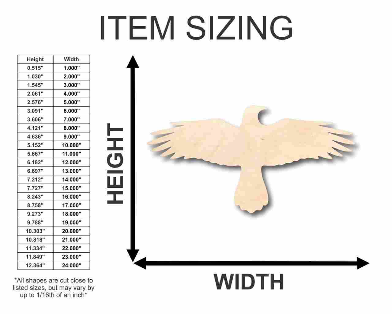 Unfinished Wood Flying Crow Shape - Bird - Wildlife - Craft - up to 46" DIY - Image 2