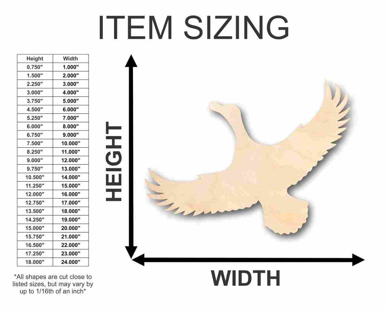 Unfinished Wood Flying Duck Shape - Animal - Wildlife - Craft - up to 46" DIY - Image 2