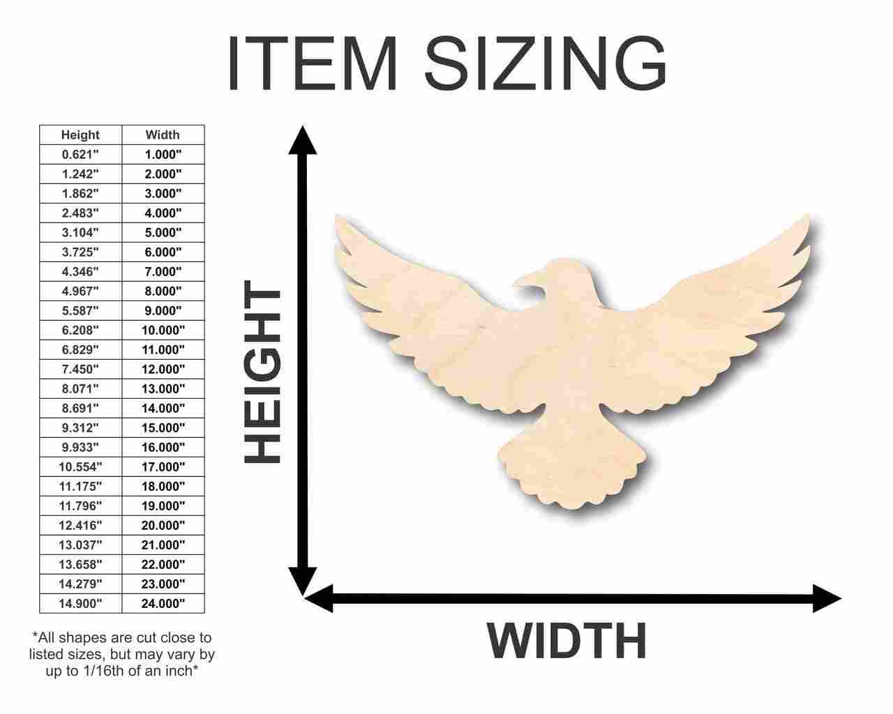Unfinished Wood Flying Raven Shape - Animal - Wildlife - Craft - up to 46" DIY - Image 2