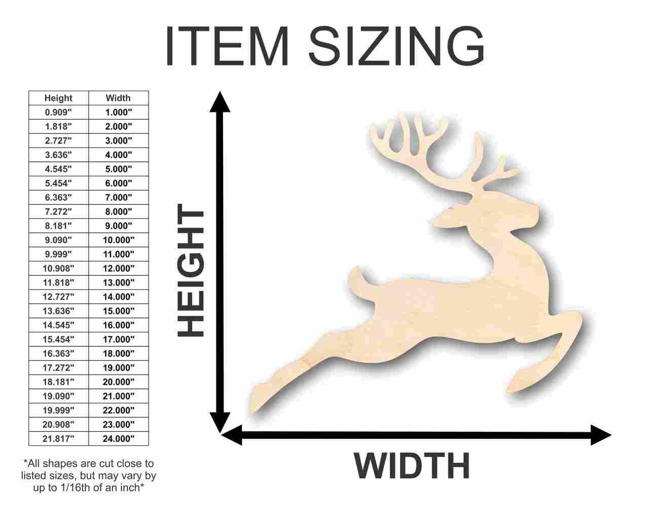 Unfinished Wood Flying Reindeer Shape - Rudolph - Christmas - Ornament - Craft - up to 46" DIY - Image 2