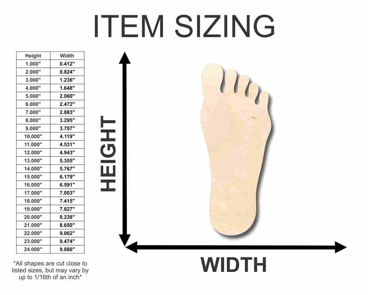 Unfinished Wood Foot Shape - Craft- up to 46" DIY - Image 2