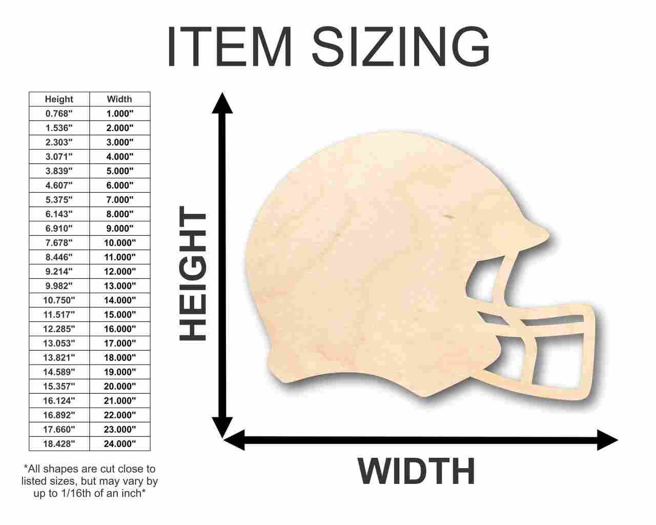 Unfinished Wood Football Helmet Shape - NFL DIY Helmet - Craft - up to 46" - Image 2