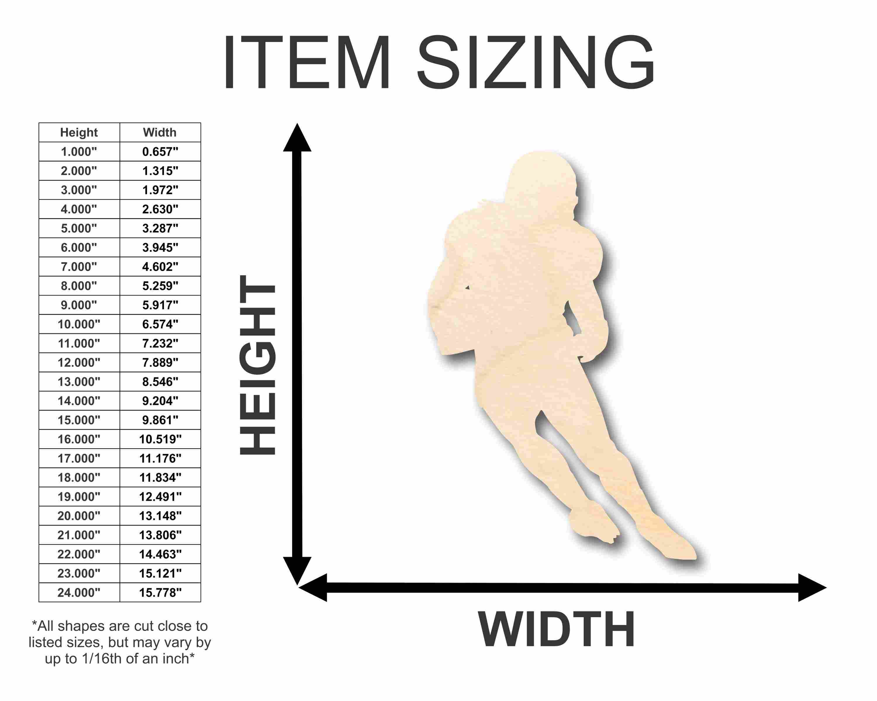 Unfinished Wood Football Player Silhouette - Craft- up to 46" DIY - Image 2