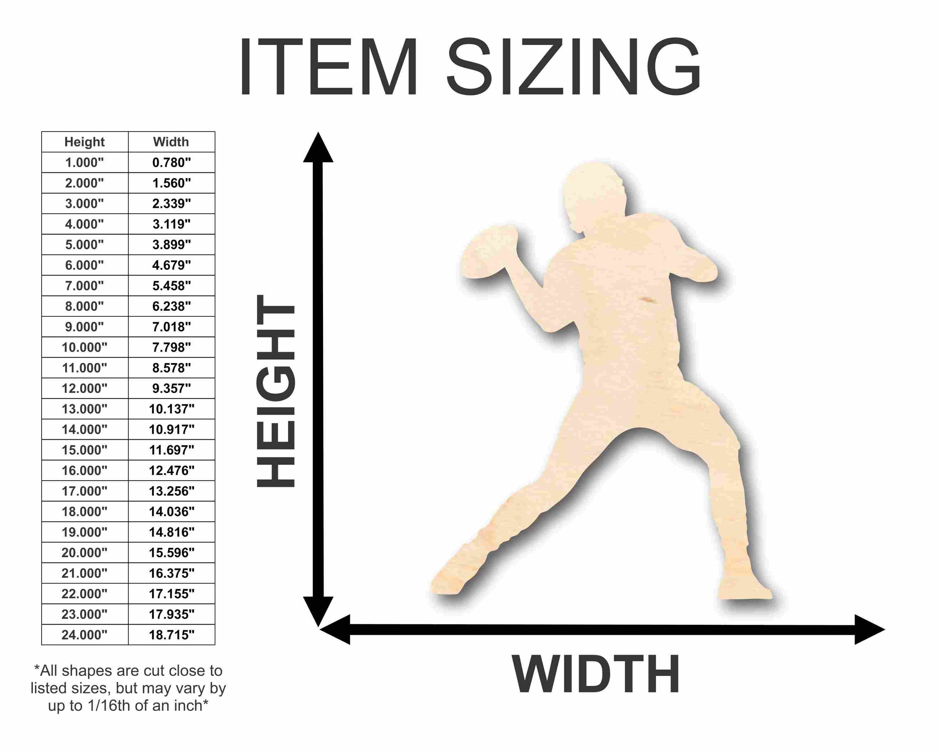 Unfinished Wood Football Player Silhouette - Craft- up to 46" DIY - Image 2