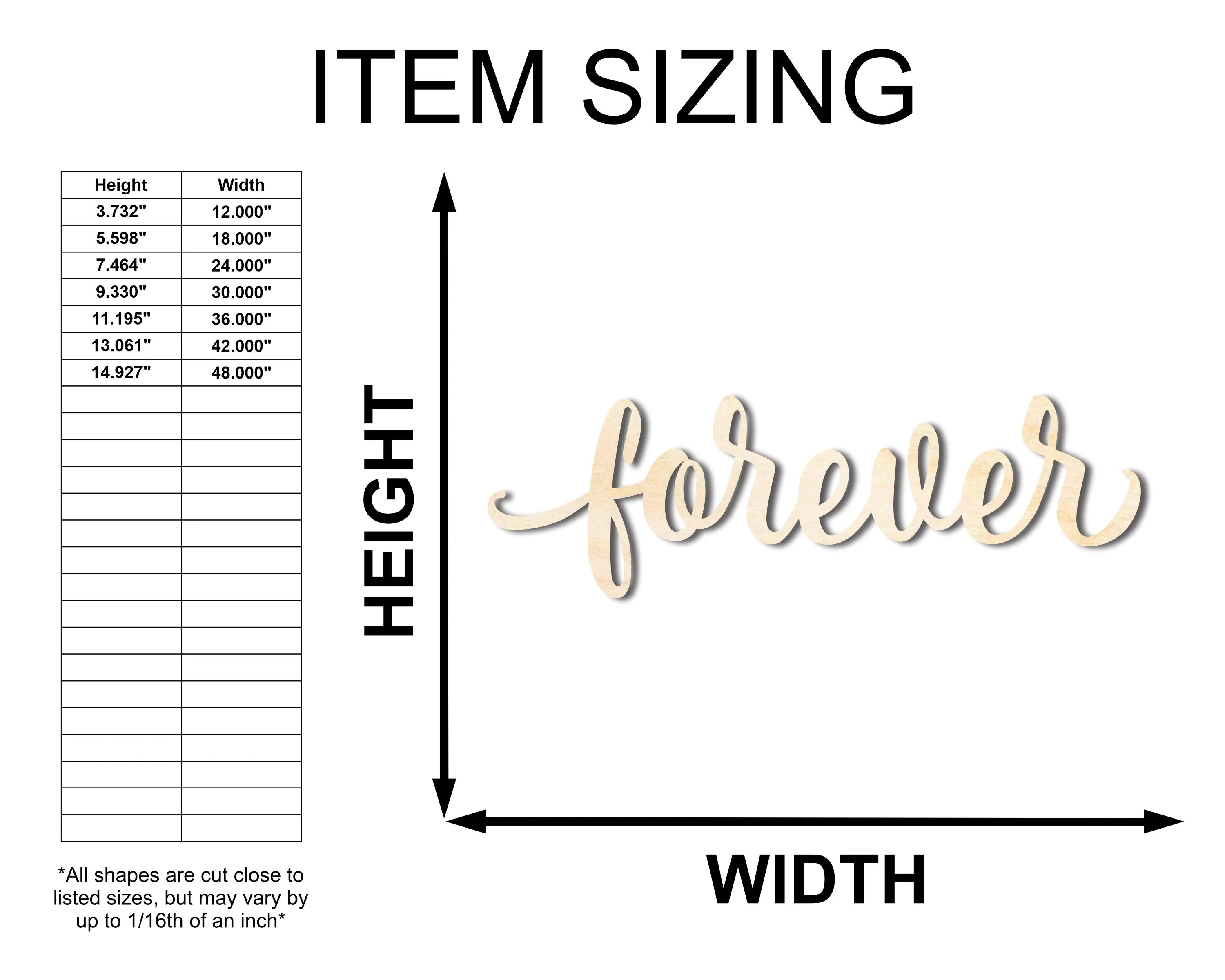 Unfinished Wood Forever Shape - Word Craft - up to 46" - Image 2