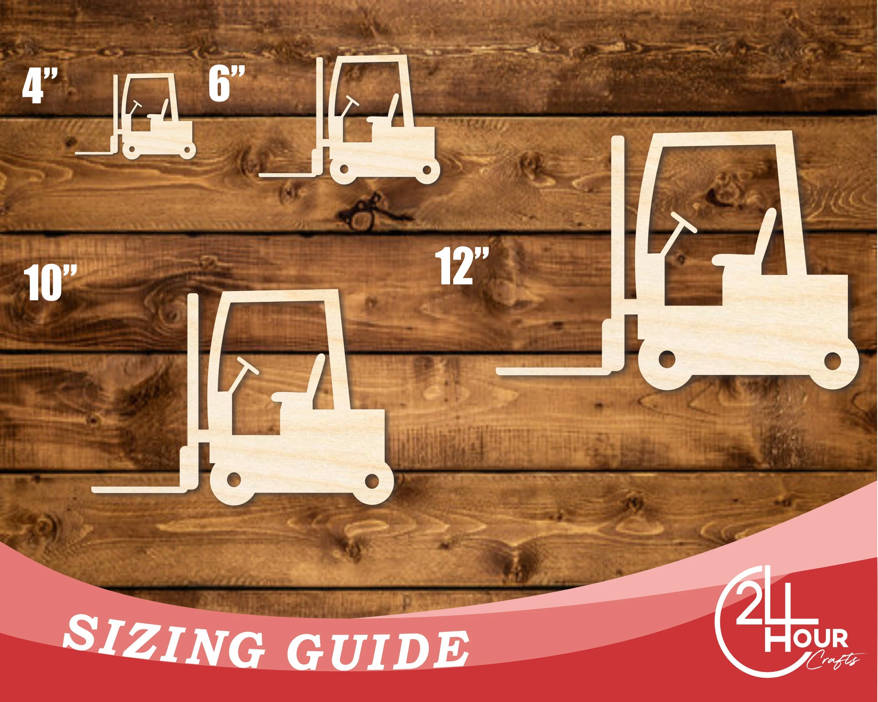 Unfinished Wood Fork Lift Shape | DIY Craft Cutout | up to 46" DIY - Image 3