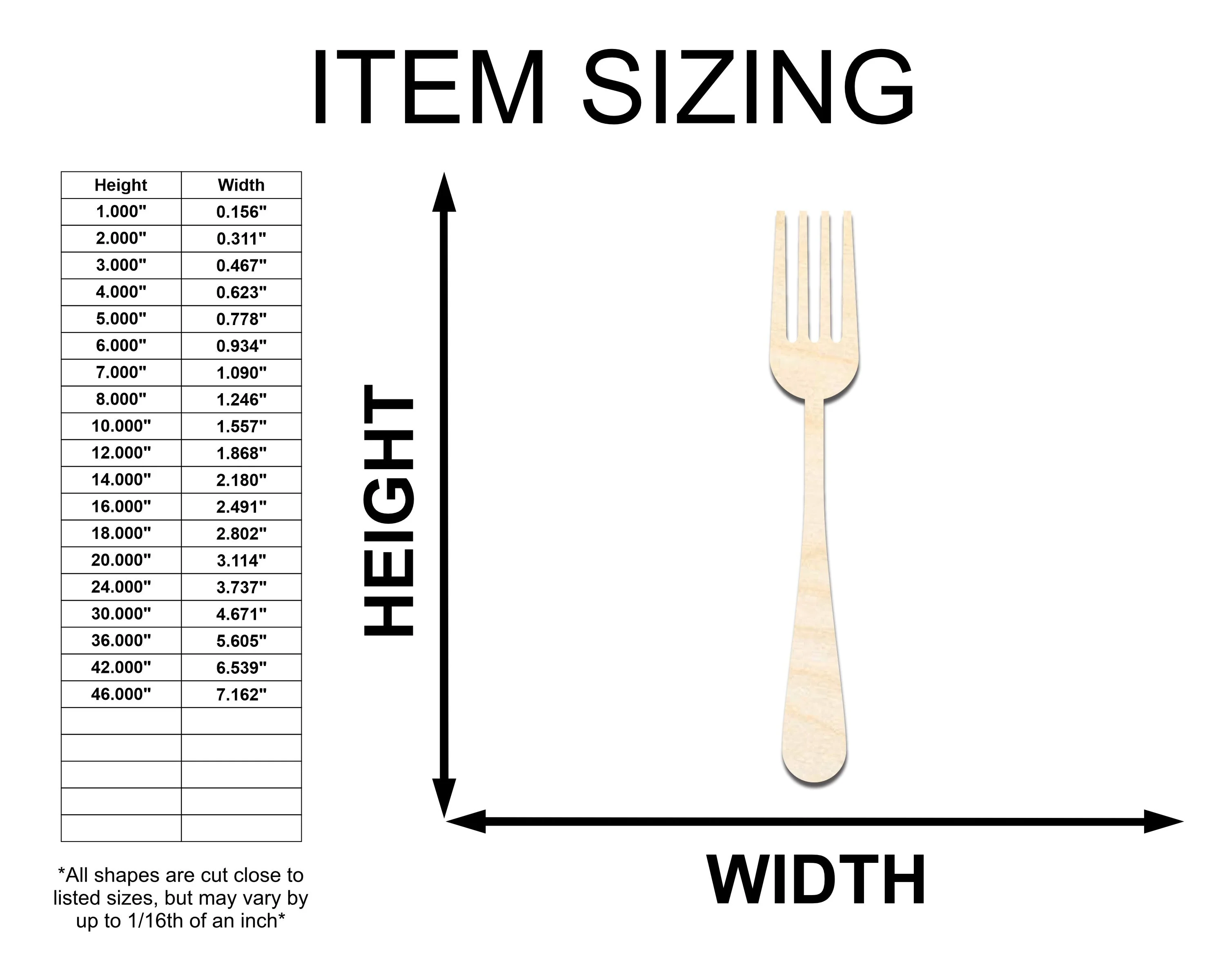 Unfinished Wood Fork Shape - Craft - up to 46" DIY - Image 2