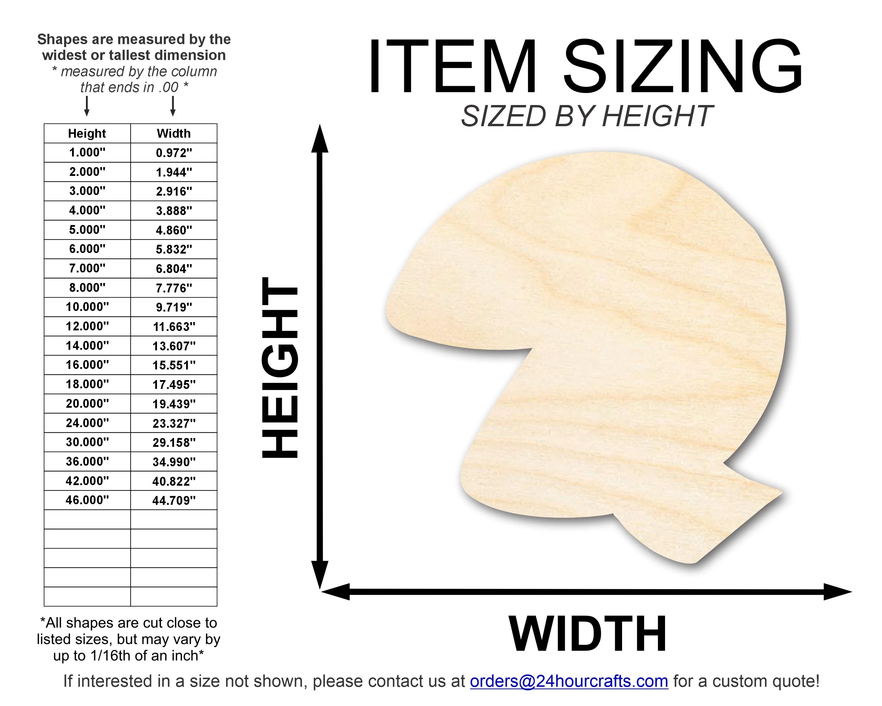 Unfinished Wood Fortune Cookie Shape | DIY Craft Cutout | up to 46" DIY - Image 2