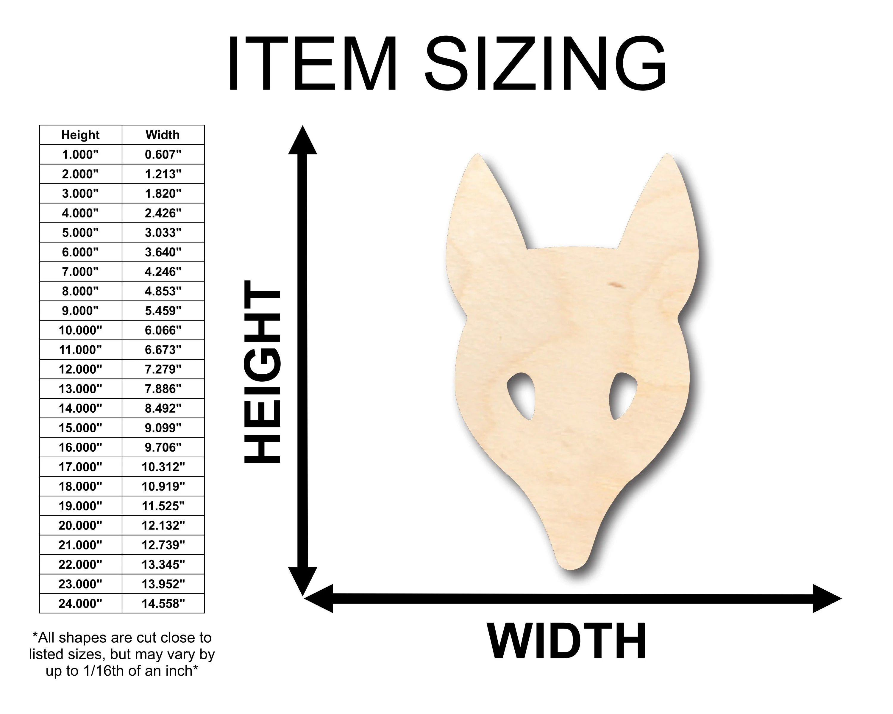 Unfinished Wood Fox Head Mask Shape - Craft - up to 46" DIY - Image 2