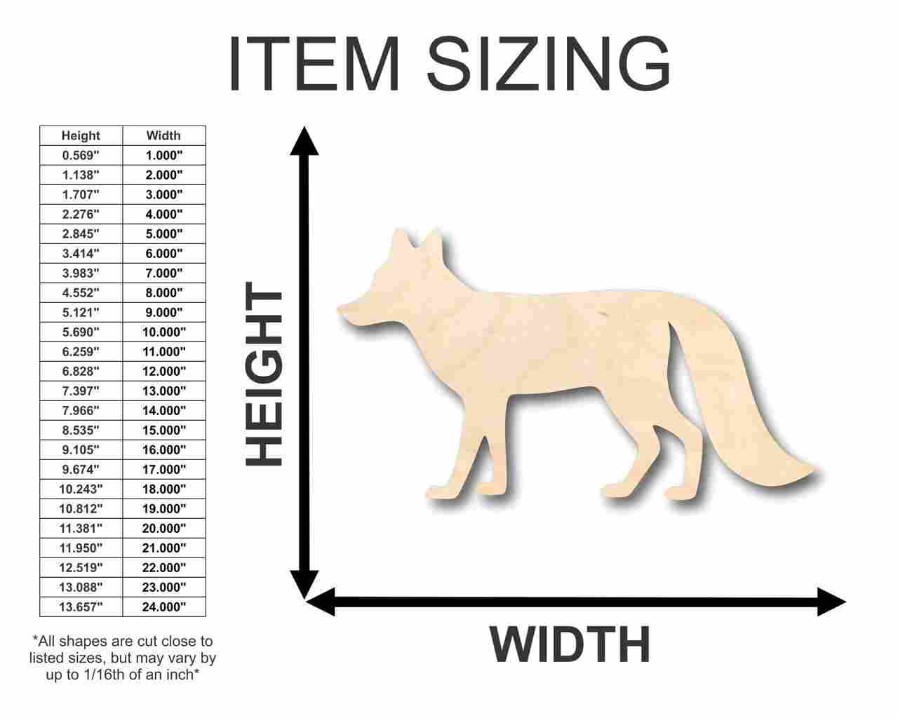 Unfinished Wood Fox Shape - Animal - Craft - up to 46" DIY - Image 2