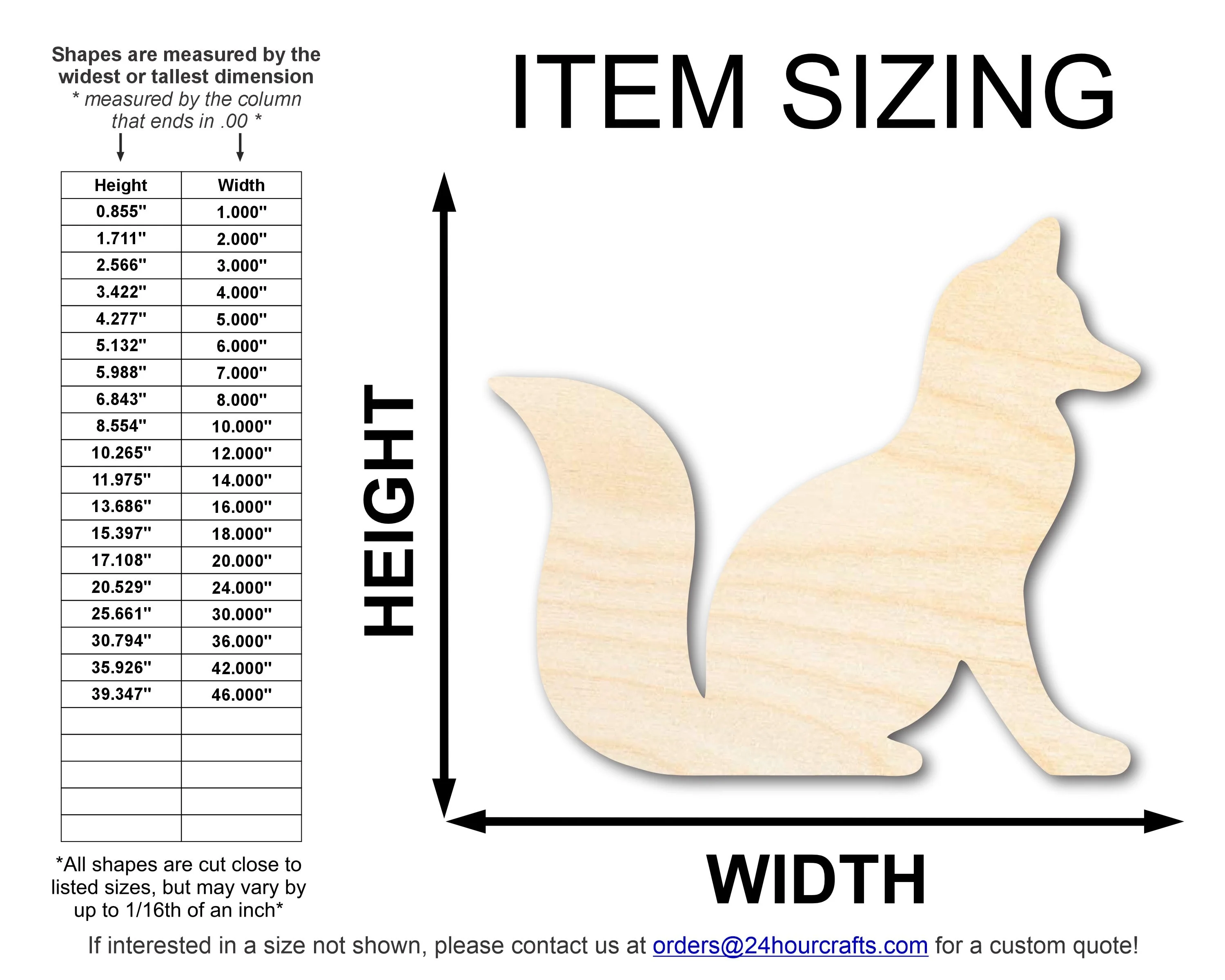 Unfinished Wood Fox Shape | JGrondz | DIY Craft Cutout | up to 46" DIY - Image 2