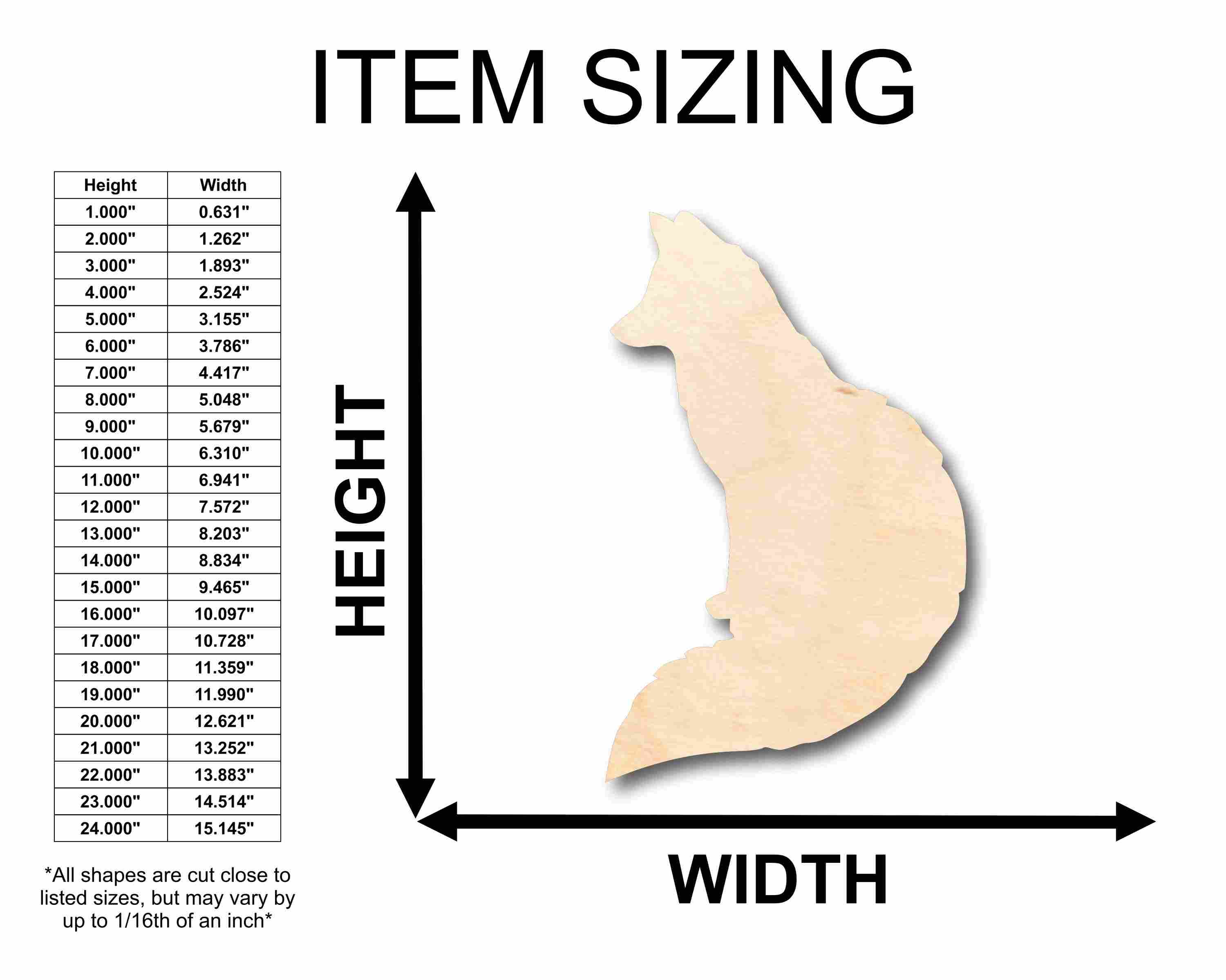 Unfinished Wood Fox Silhouette - Craft- up to 46" DIY - Image 2