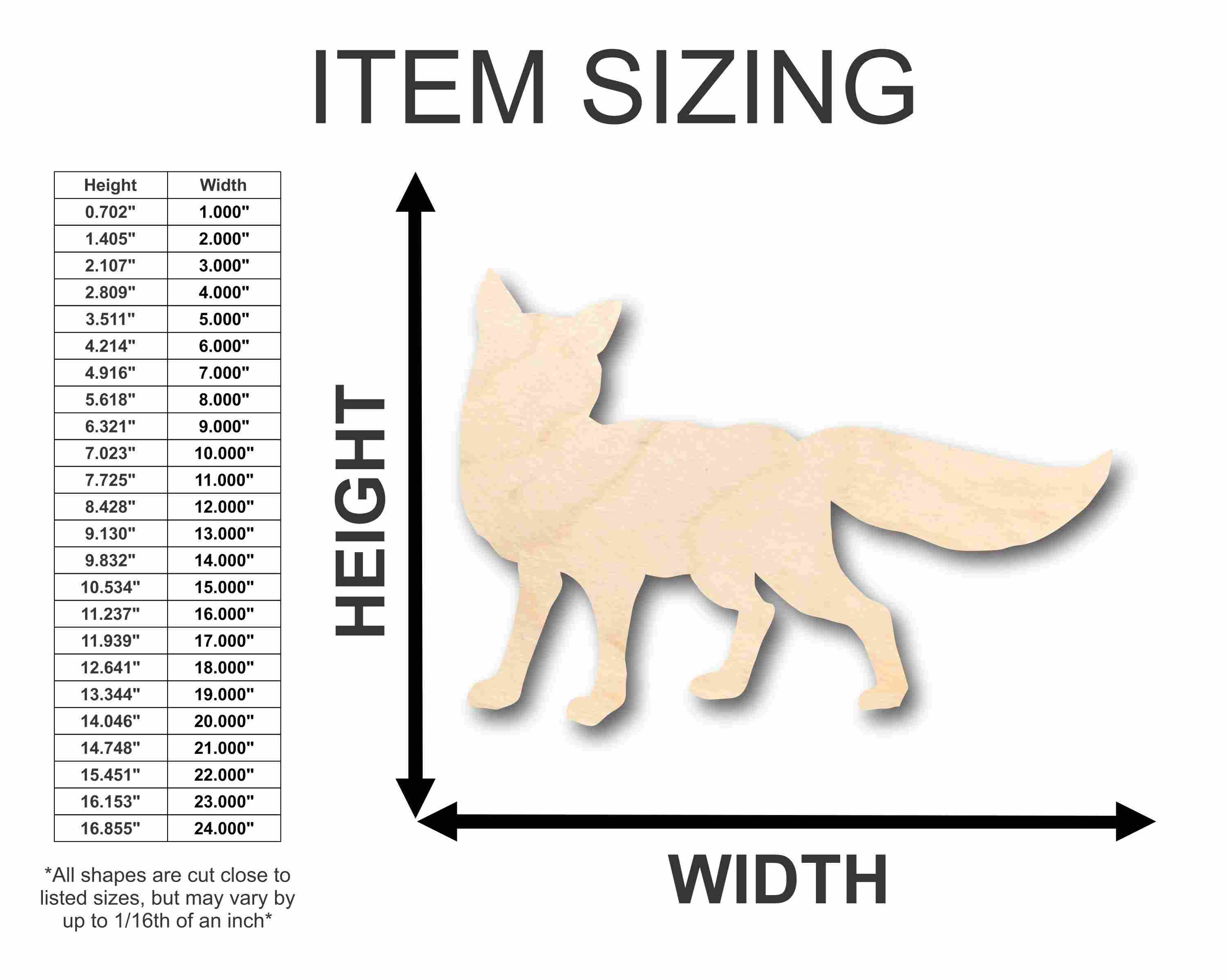 Unfinished Wood Fox Silhouette - Craft- up to 46" DIY - Image 2