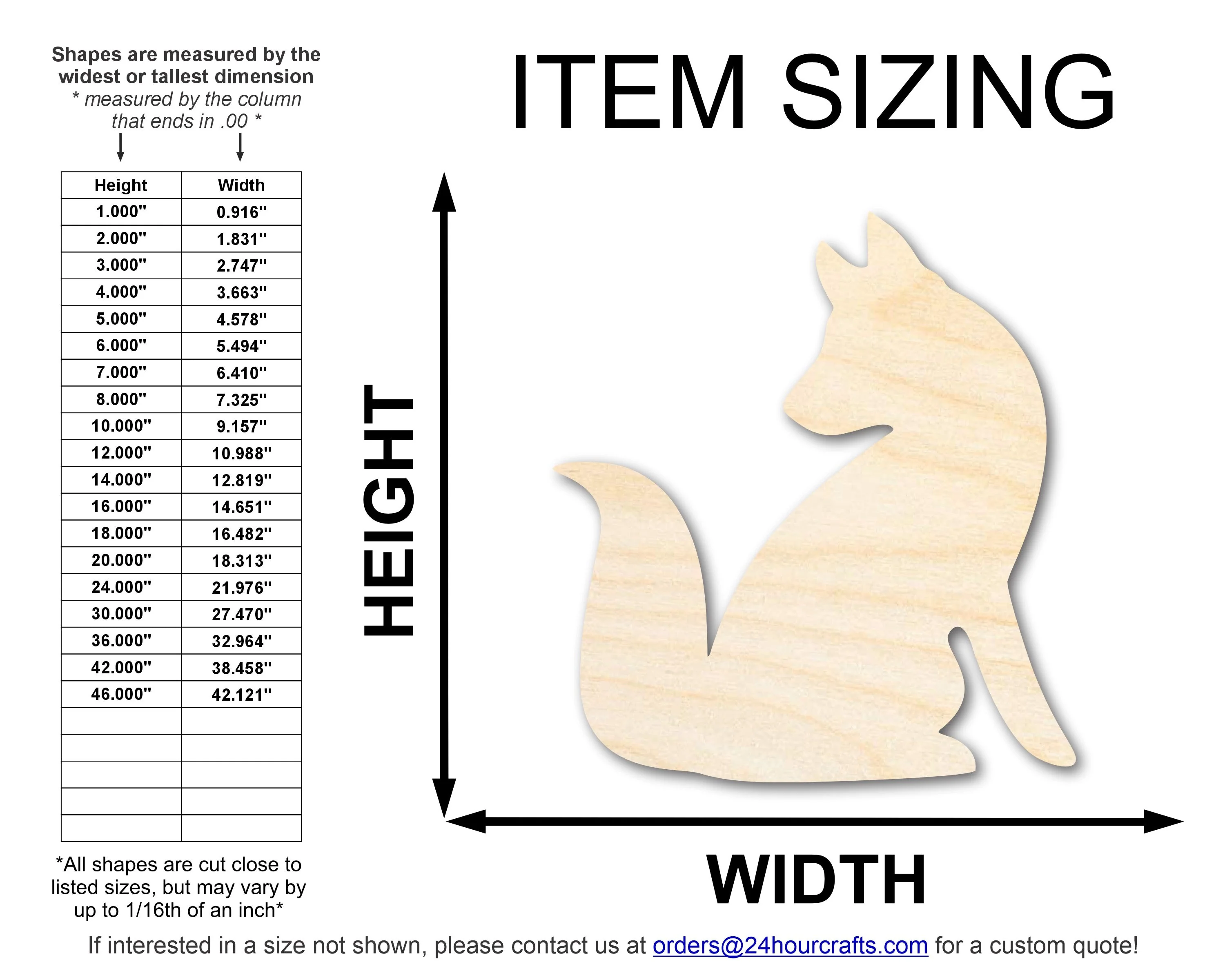 Unfinished Wood Fox Sitting Shape | JGrondz | DIY Craft Cutout | up to 46" DIY - Image 2