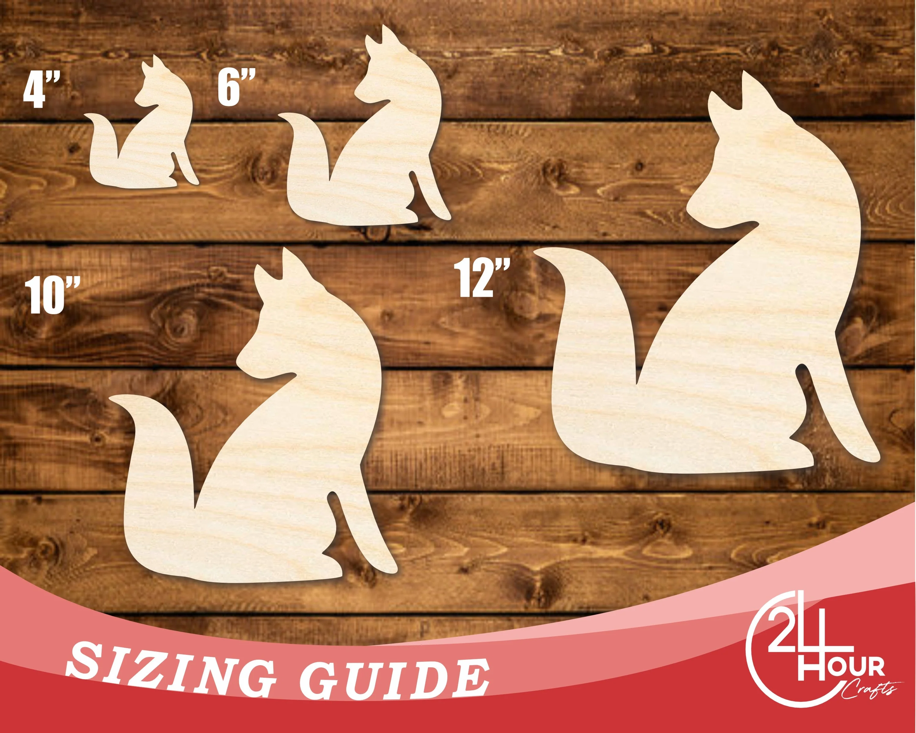 Unfinished Wood Fox Sitting Shape | JGrondz | DIY Craft Cutout | up to 46" DIY - Image 3